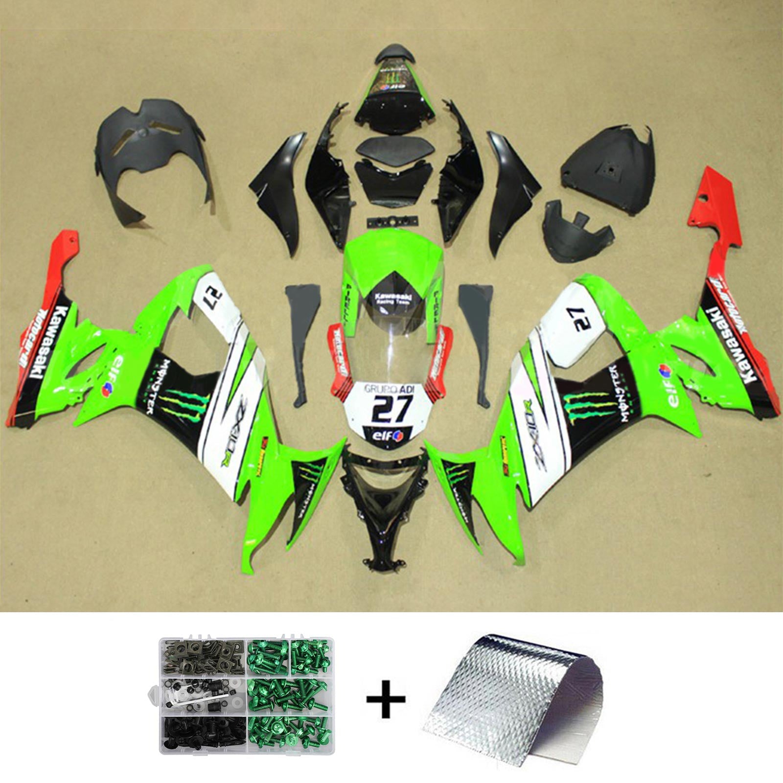Amotopart Kawasaki ZX10R 2008-2010 ABS kunststof carrosseriekuipset