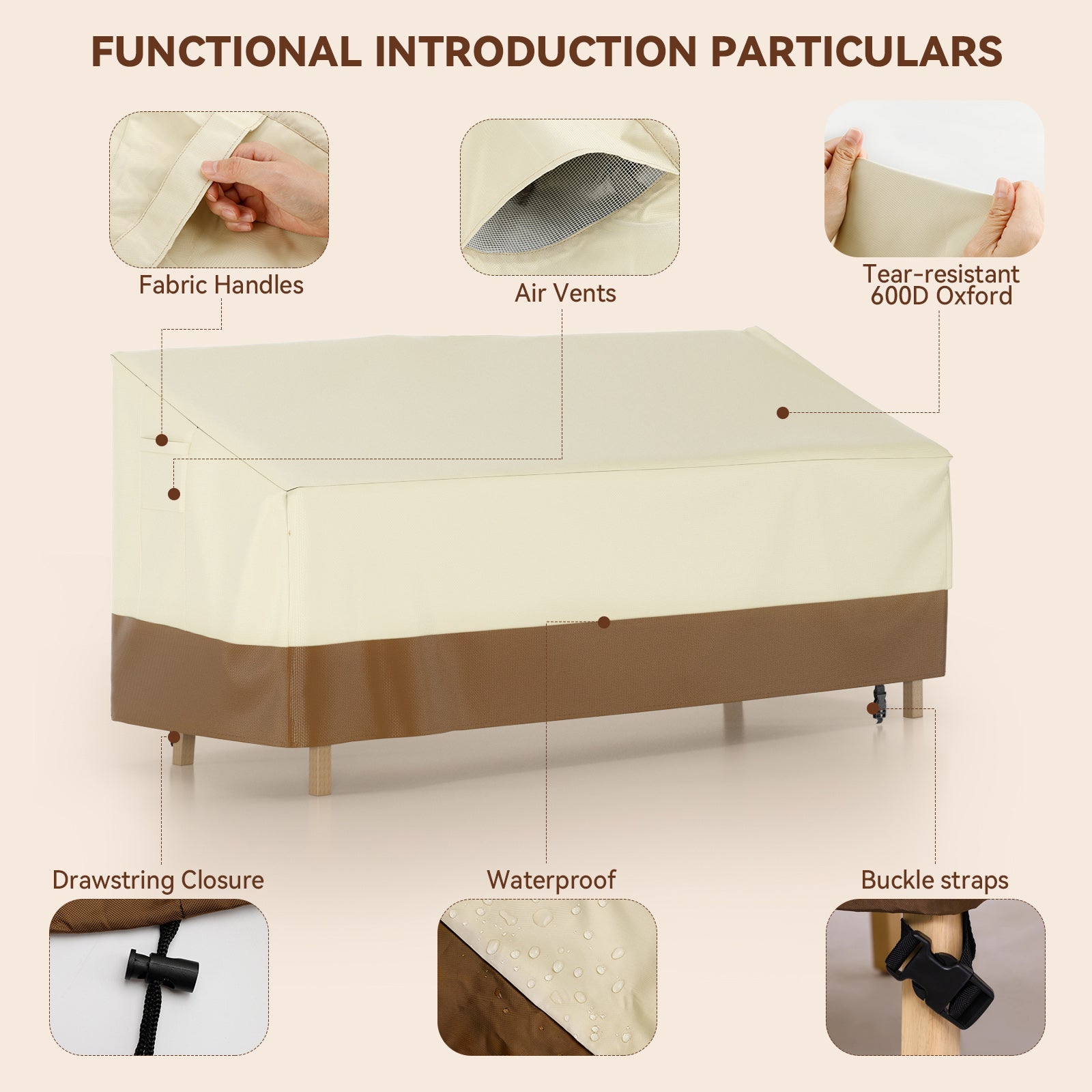 600D sofa, wodoodporne, dla mebli ogrodowych, na zewnątrz