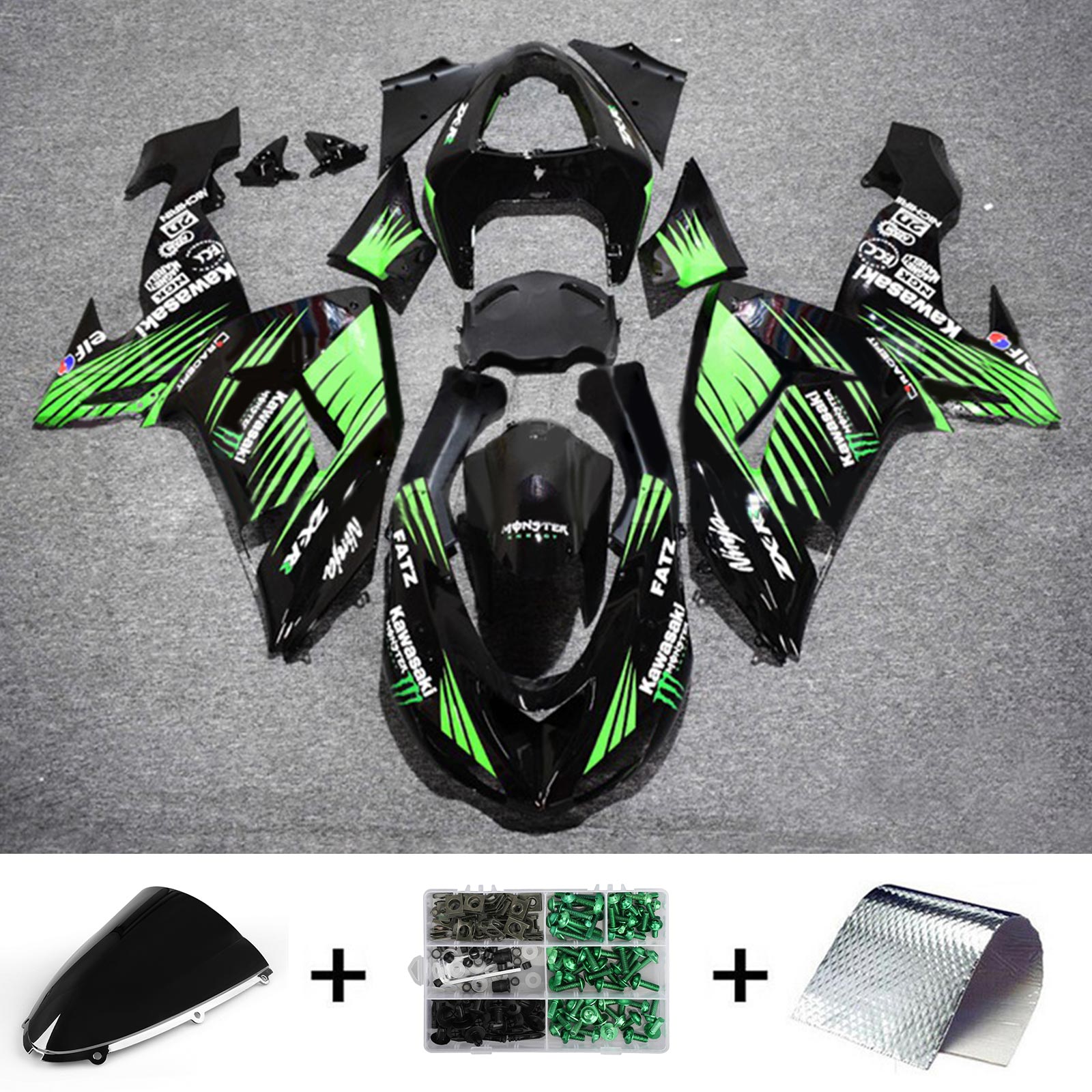 Amotopart Kawasaki ZX10R 2006-2007 ABS kunststof carrosseriekuipset