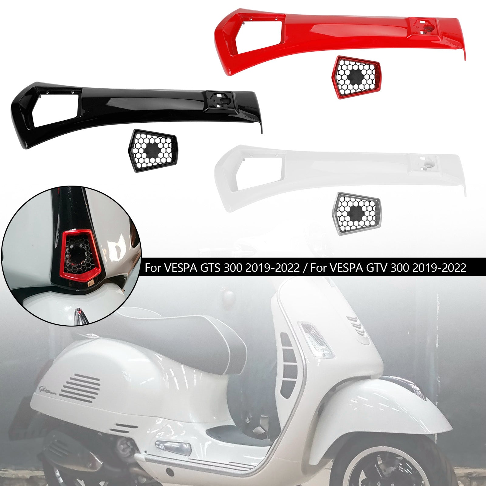 Vespa GTS 300 GTV 300 2019-2022 Cover Front Klaxon Tie