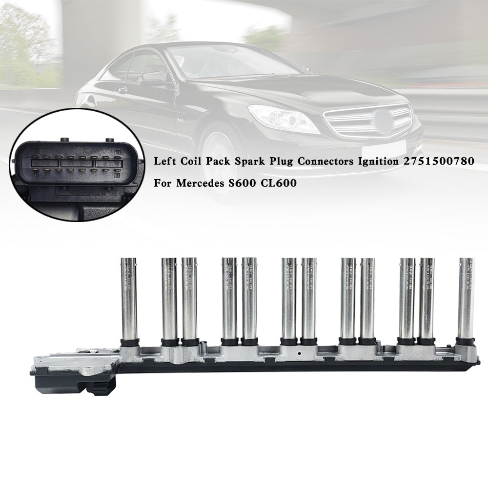 2008-2014 Mercedes-Benz CL65 AMG 216.379 Pack de bobine gauche Connecteurs de bougie d'allumage Allumage 2751500780