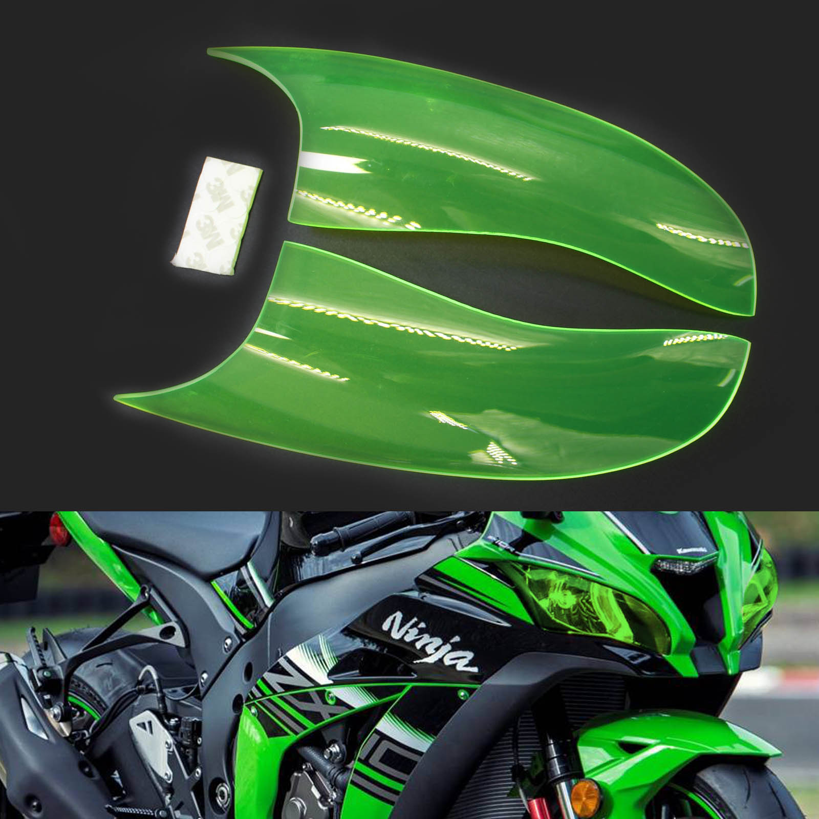 Etuvalon linssin suojaava kansi Kawasaki ZX-10R ZX 10R 16-18 Generic Smoke sopii