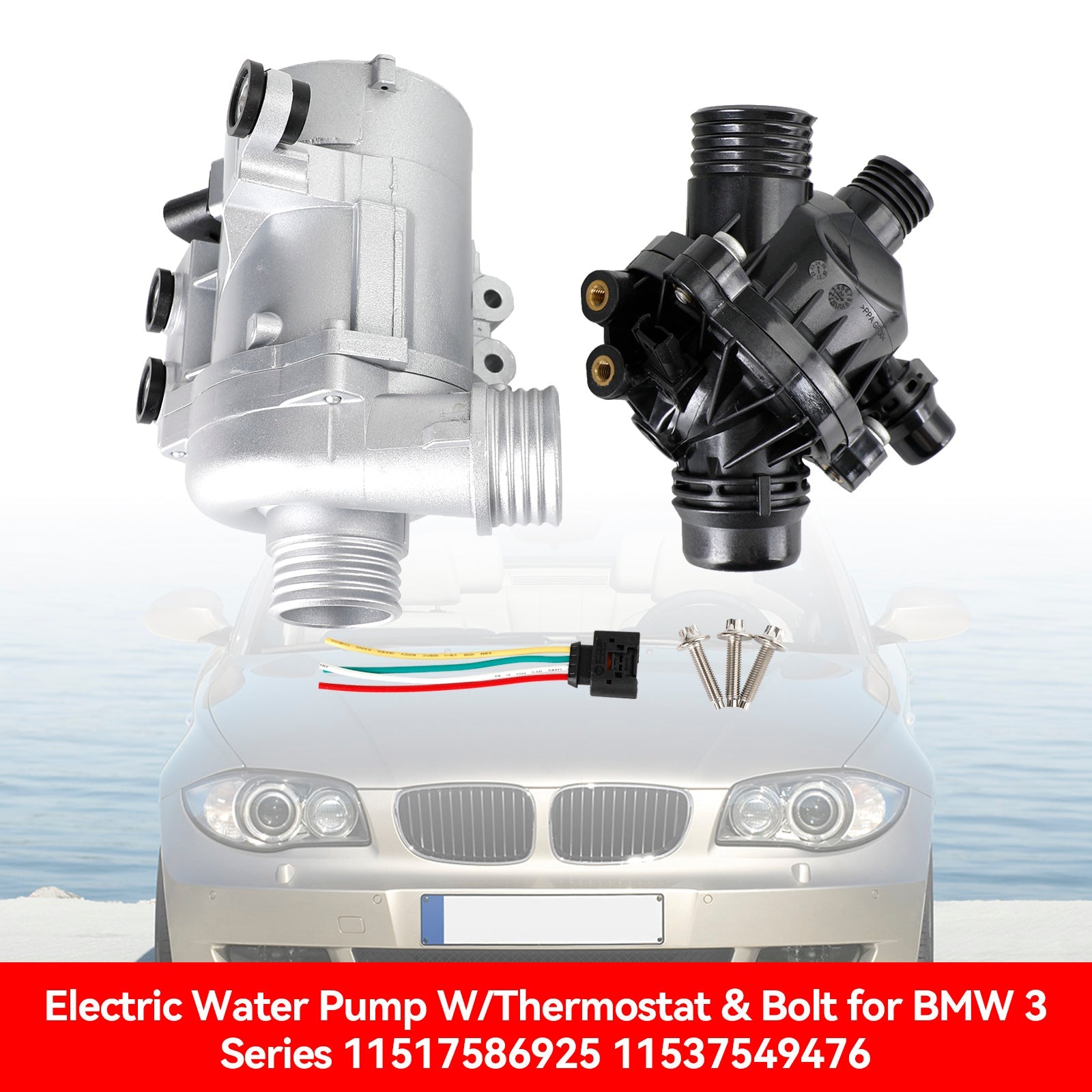 2009-2010 BMW 528i xDrive X5 xDrive30i Elektryczna pompa wodna z termostatem i śrubą 11517586925 11537549476