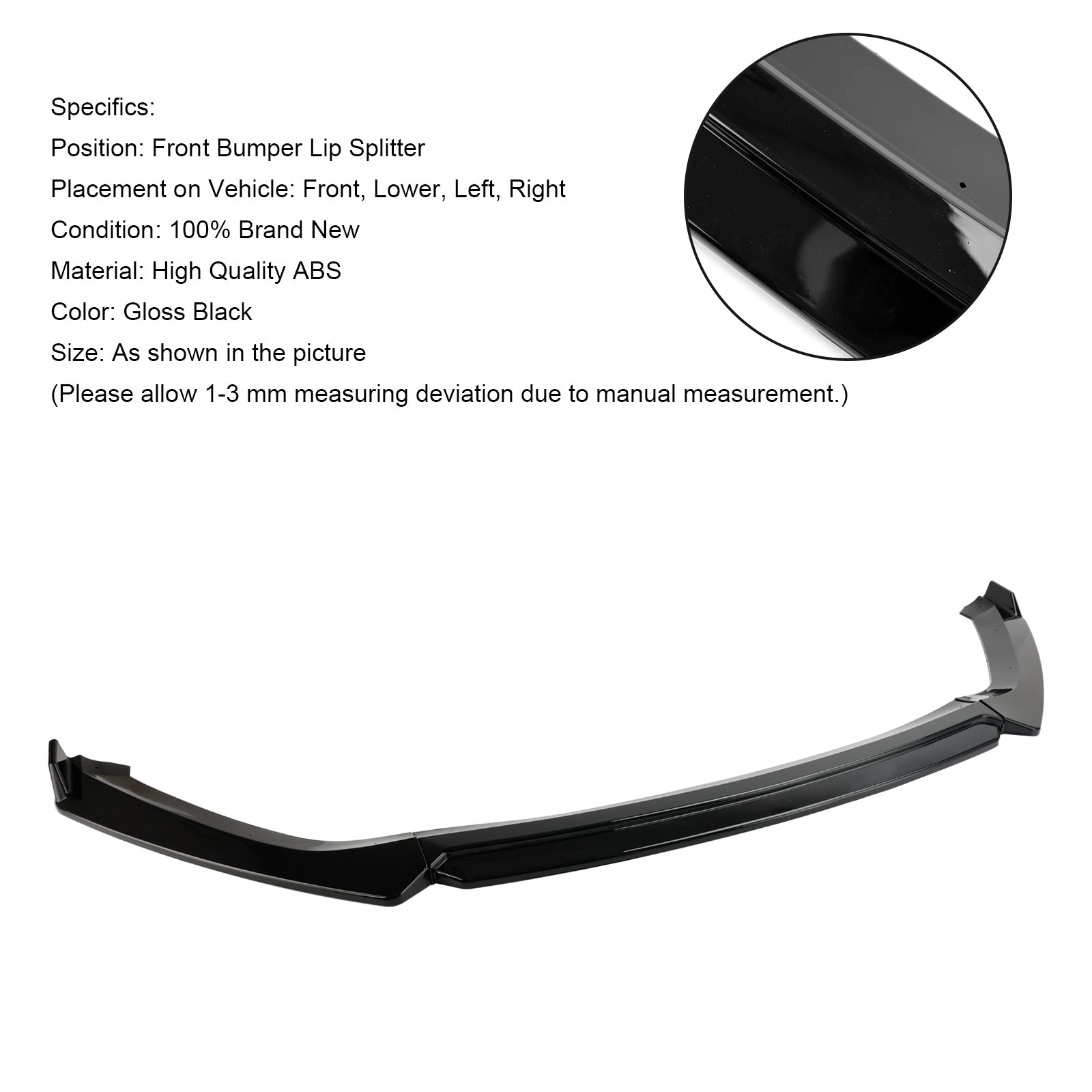 Alerón delantero de rendimiento negro brillante para Seat Leon 5F 2012-2020