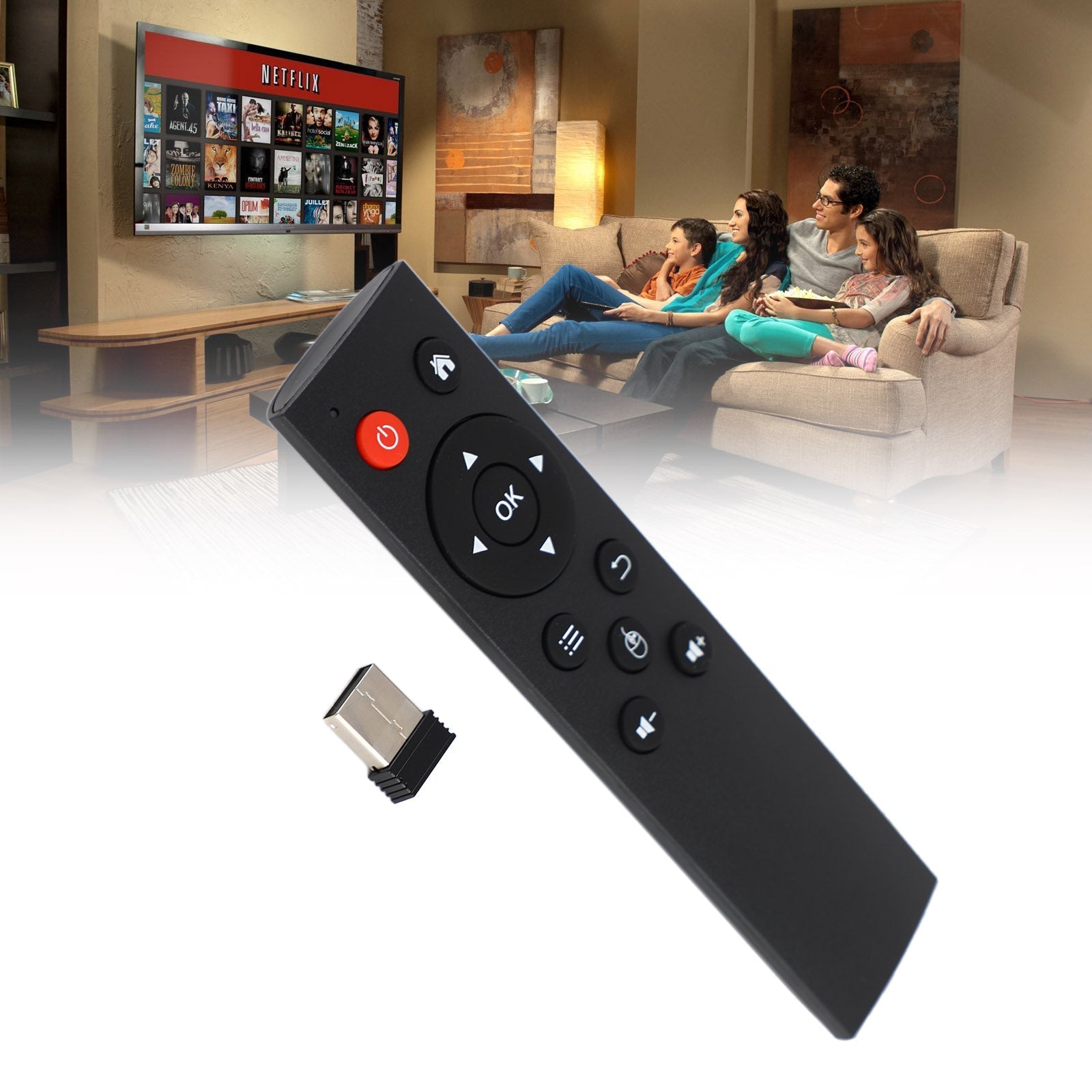 Telecomando con tastiera wireless Mini Air Mouse USB 2.4G per Smart TV Box HTPC