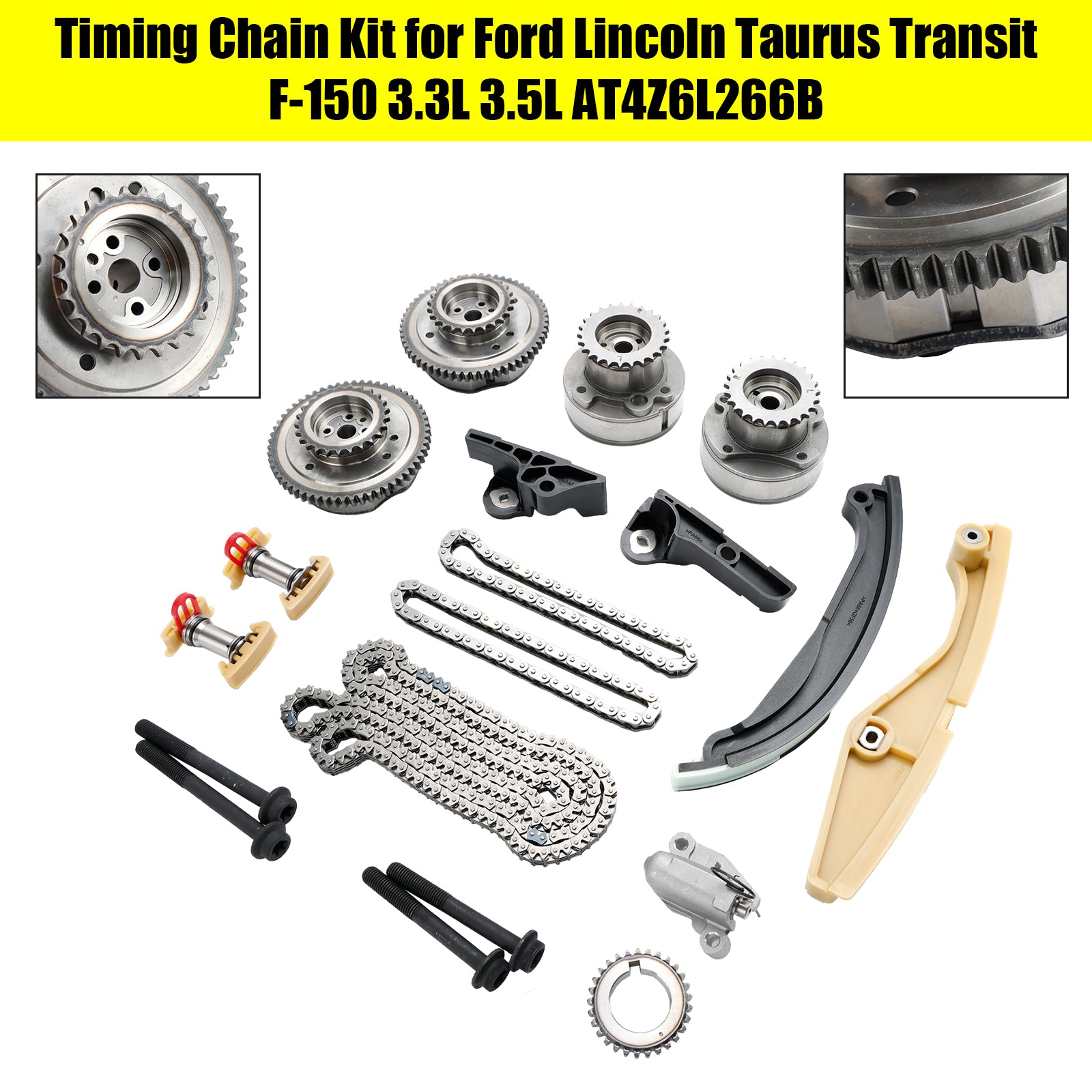 2019 Lincoln Nautilus 3.7L DACT Kit de chaîne de distribution AT4Z6L266B AT4Z6K254A AT4Z6K255A