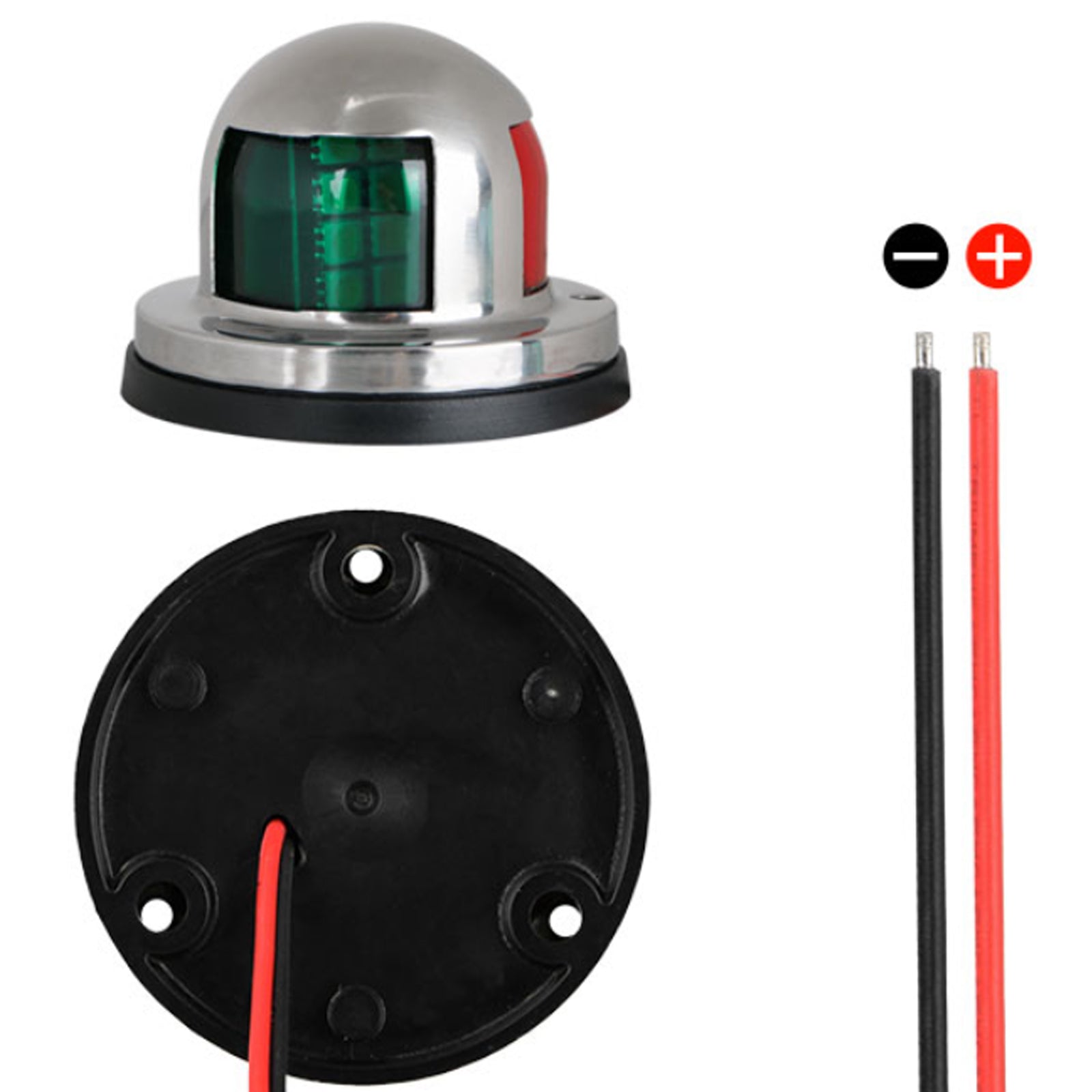 Luci di navigazione a prua a LED in acciaio inossidabile 12V per pontone per barche marine 2 IN 1