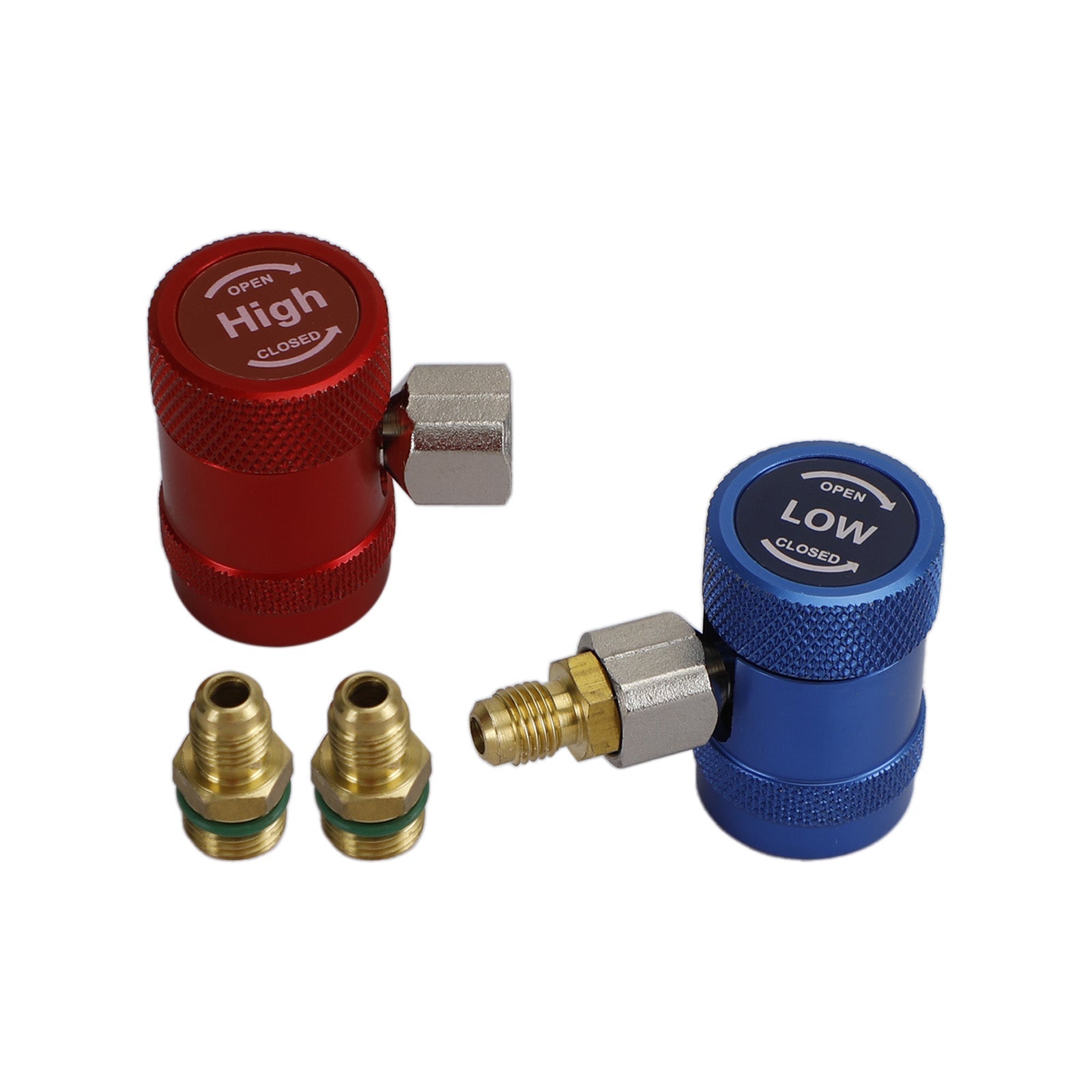 Adattatore attacco rapido A/C R134A Connettore collettore da 1/4" Sae Hvac Lato alto e basso