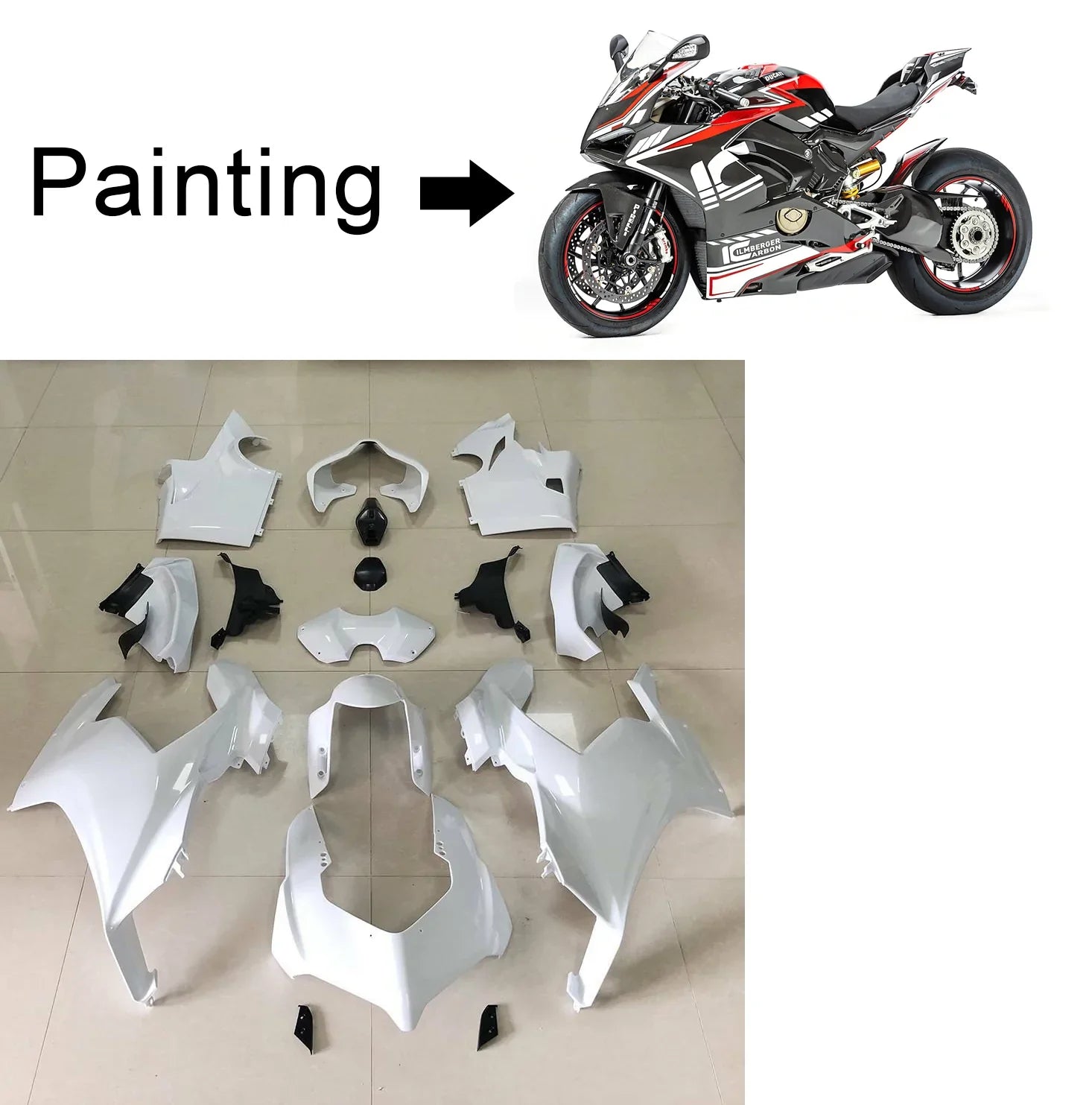 Amotopart Ducati Panigale V4 V4S V4SP 2018-2019 Zestaw owiewki Nadwozie