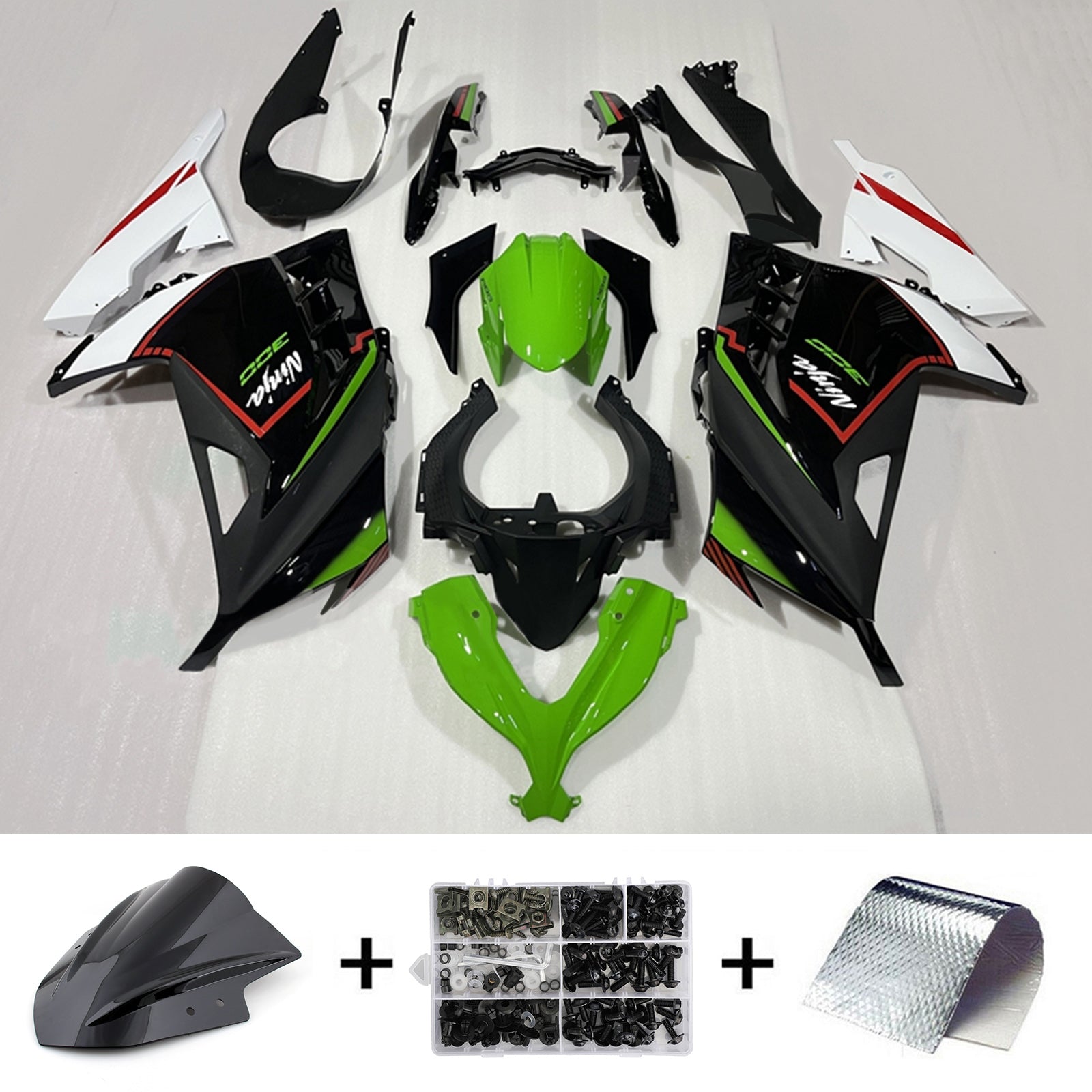 Amotopart Kawasaki EX300/Ninja 300 2013-2017 ABS kunststof carrosseriekuipset