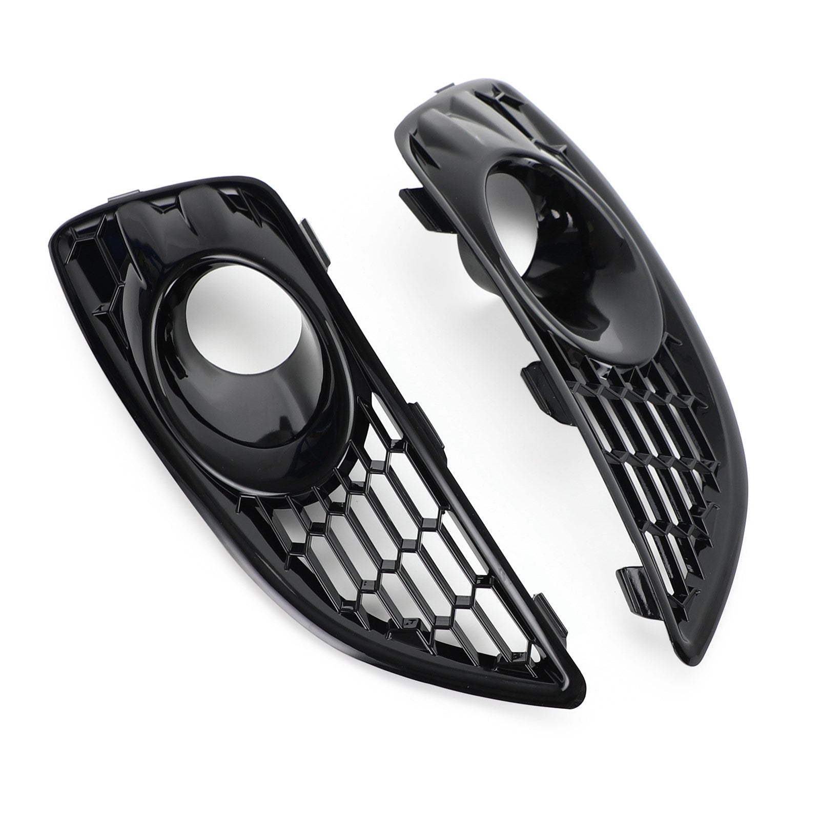 Paar glanzend zwarte grille mistlamplampafdekking voor Ford Fiesta 2013-2017 Generic