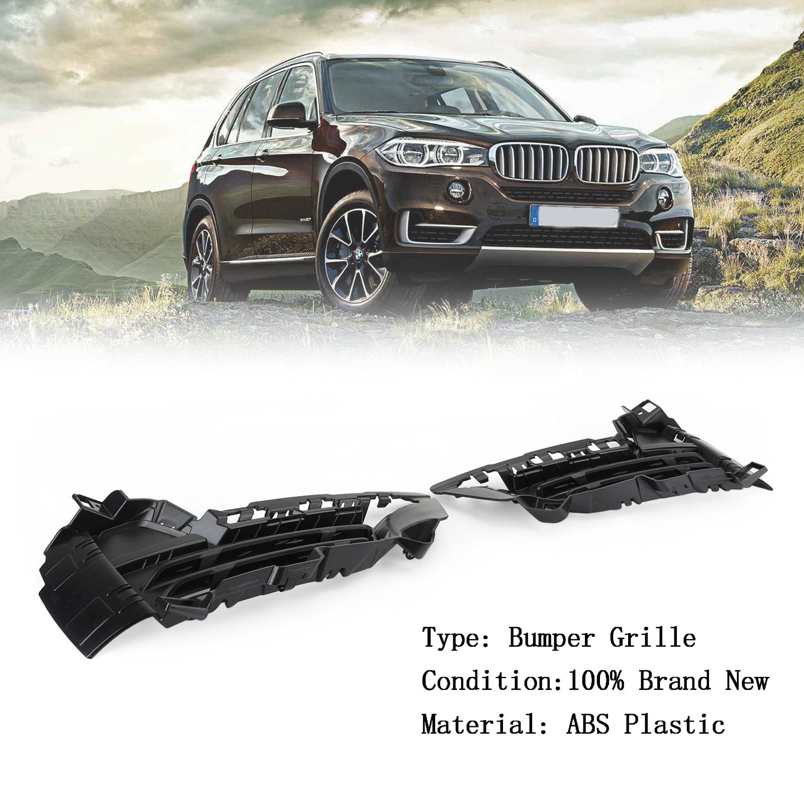 Links en rechts voorbumper onderste grille grill voor BMW X5 F15 2014-2018 Generiek