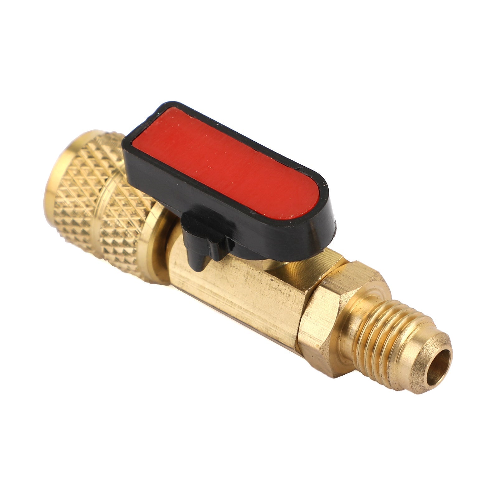 3 valvole a sfera diritte da 1/4" SAE per refrigerante HVAC A/C Tech strumento manuale per R410A