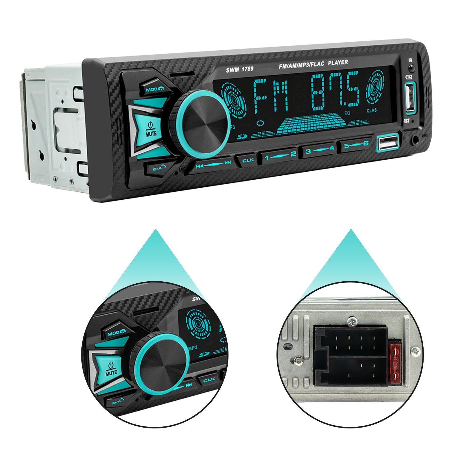 AI Controllo vocale Bluetooth Stereo Radio FM Auto Lettore MP3 Scheda U Disk Autoradio