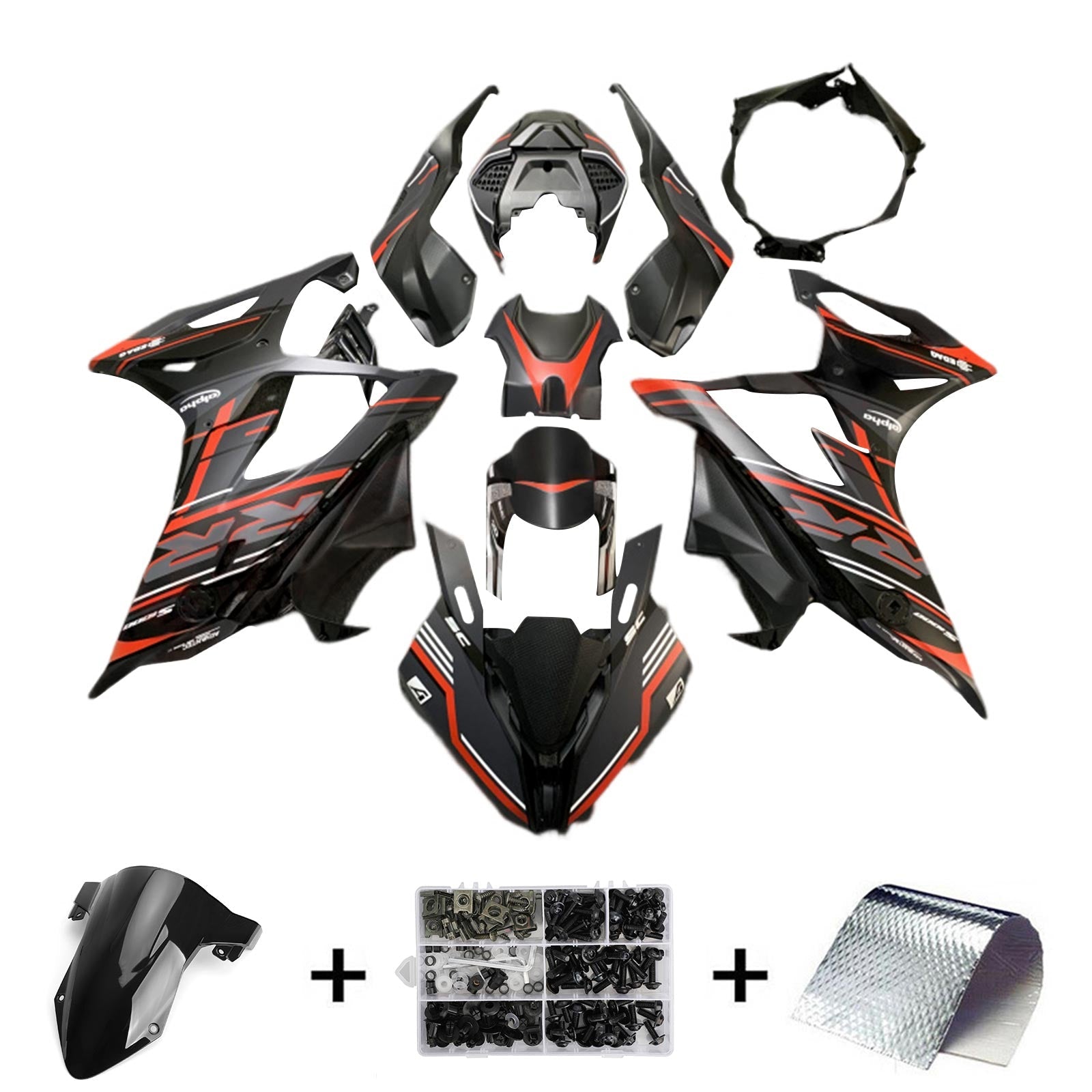 Amotopart BMW M1000RR S1000RR 2019-2022 Kuipset Carrosserie ABS Kunststof