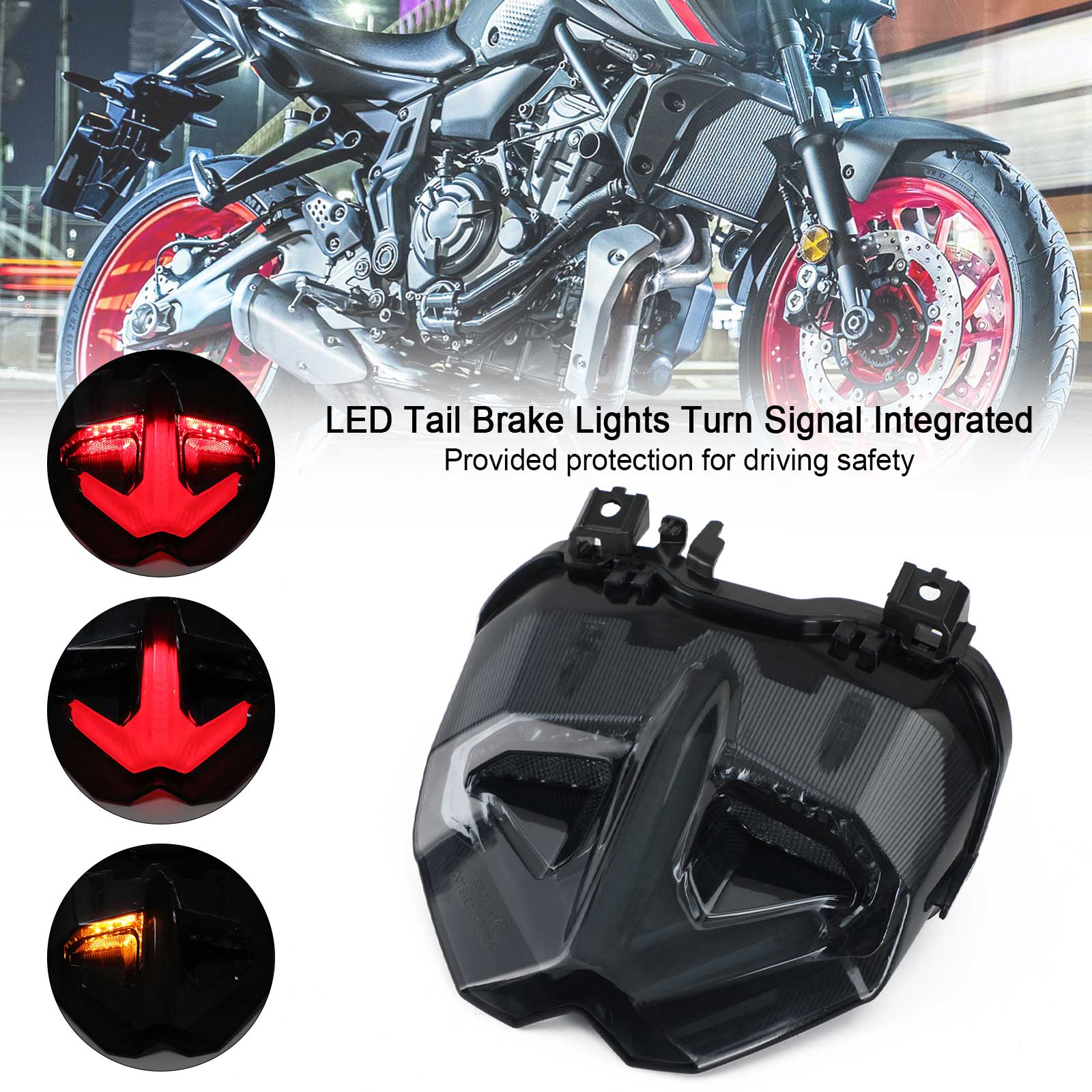 Luci lampeggianti lampeggianti integrate per Yamaha MT-09 MT10 SP 2021-2022 Generico