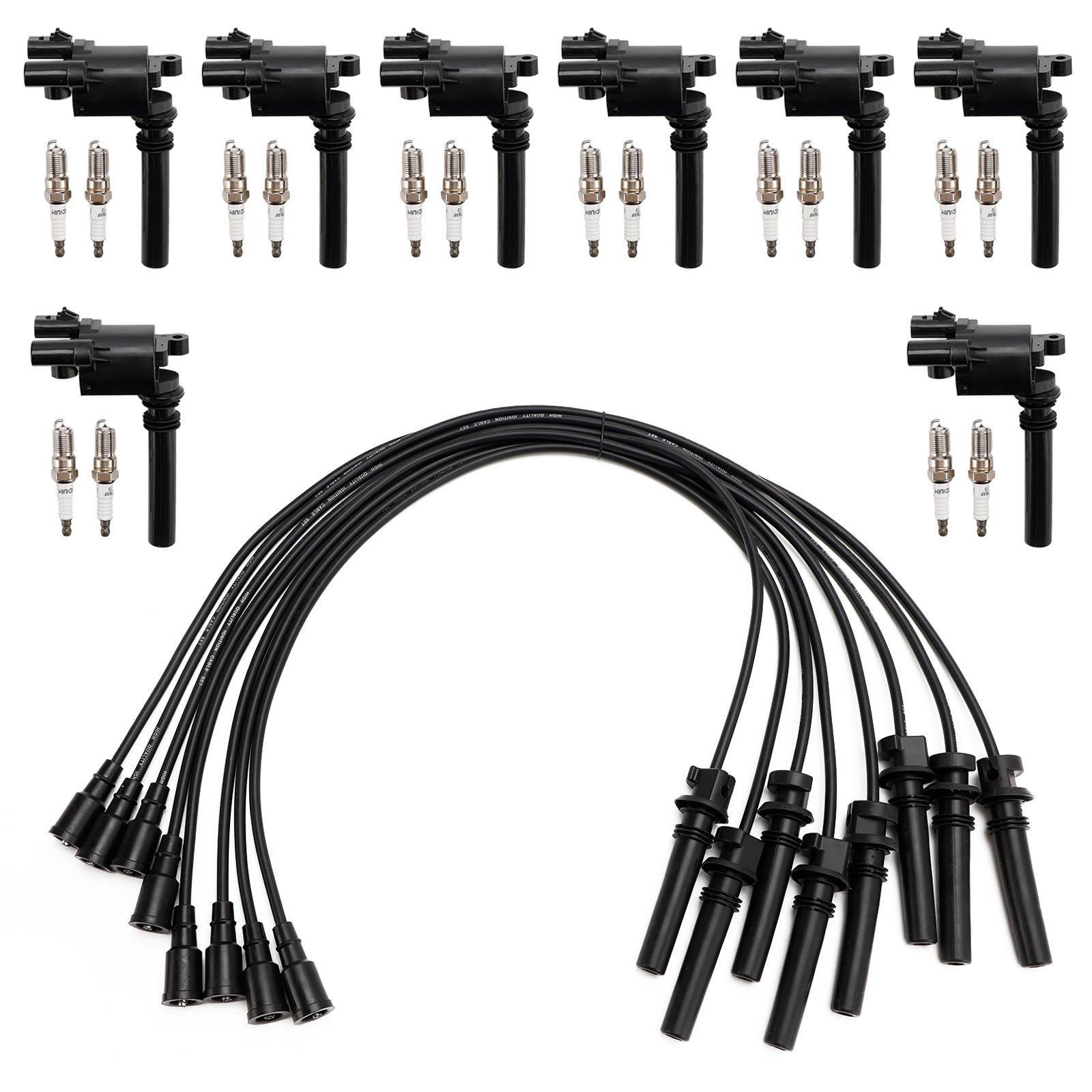 Dodge Ram 1500 2500 3500 5.7L V8 UF378 Bobina de encendido + Vela de encendido + Set de hilo
