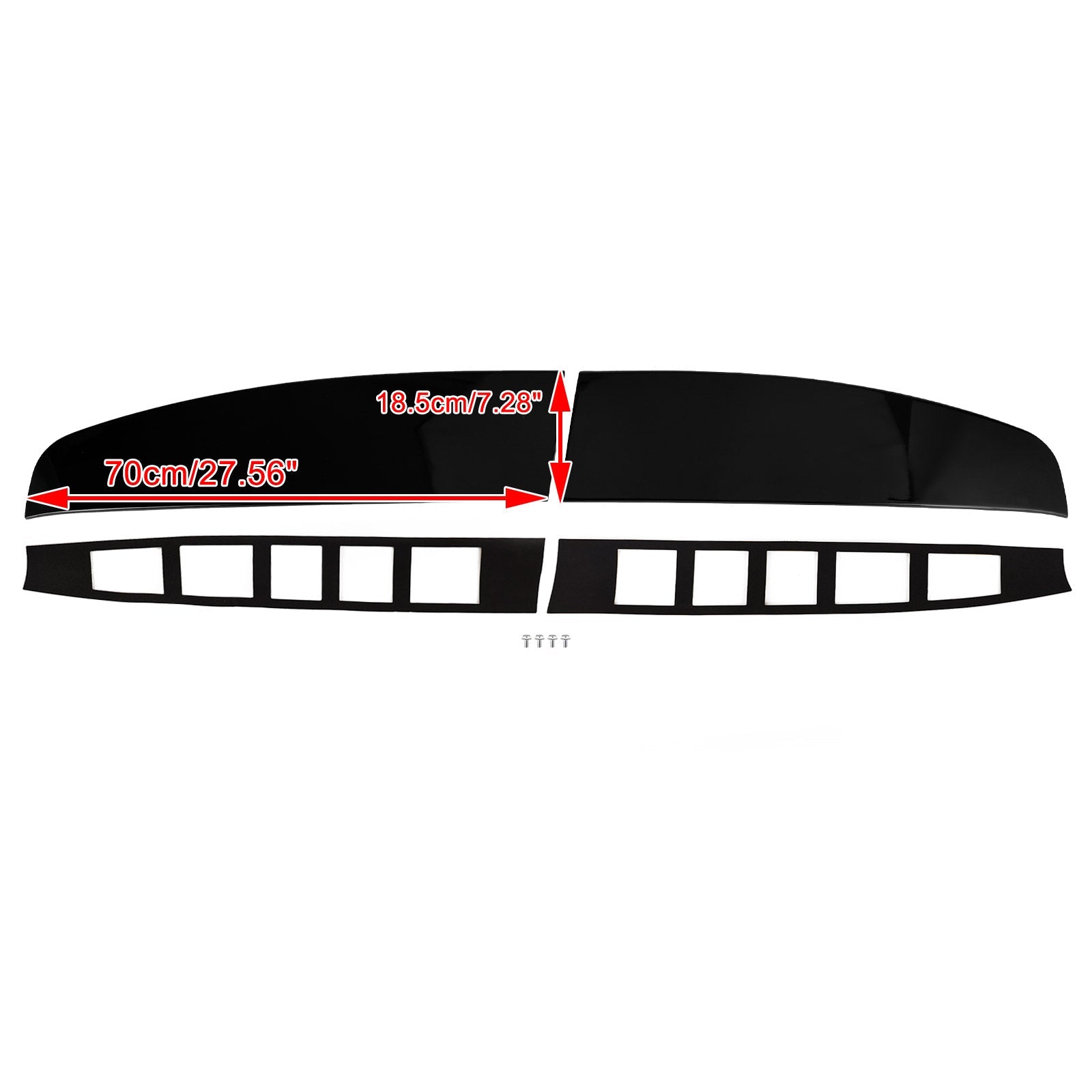 Ford Transit Custom 2012-2023 Aileron de toit arrière noir brillant pour porte de grange double