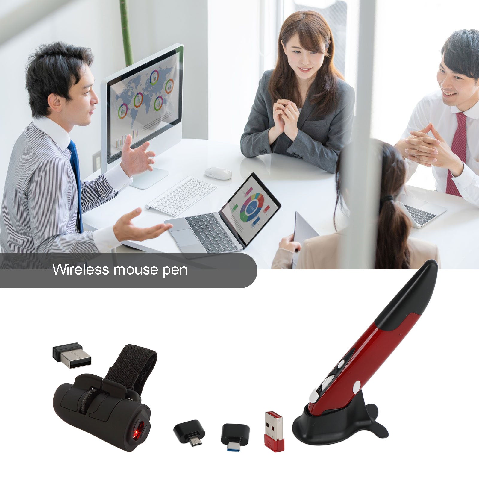 Myska mini -bezprzewodowa o dużej prędkości 2,4 GHz Innowacyjna mysz palec/pióro myszy