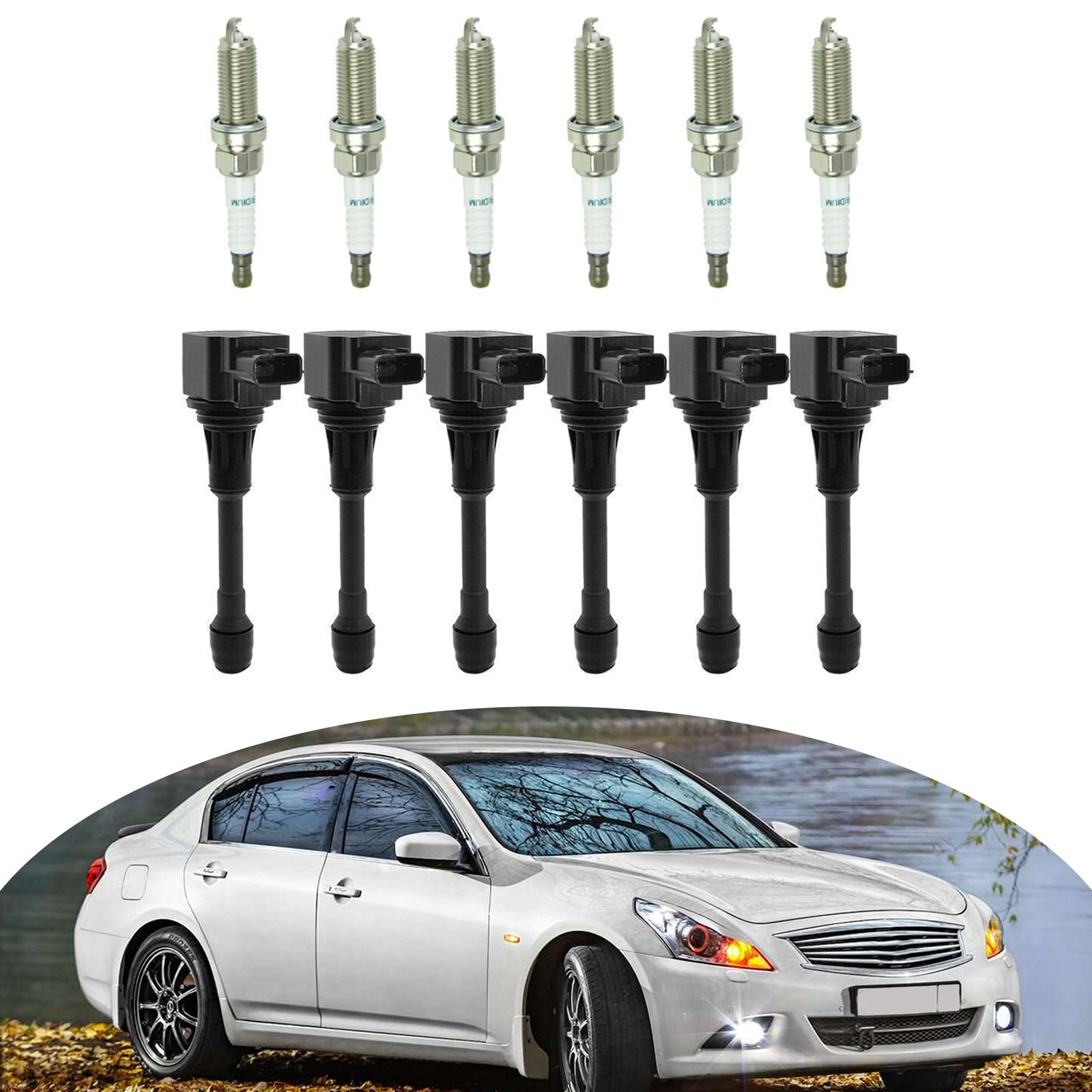 Infiniti G25 Nissan Maxima 3.5 V6 09-19 6 Bobine + 6 Bougie UF550 Fedex Express