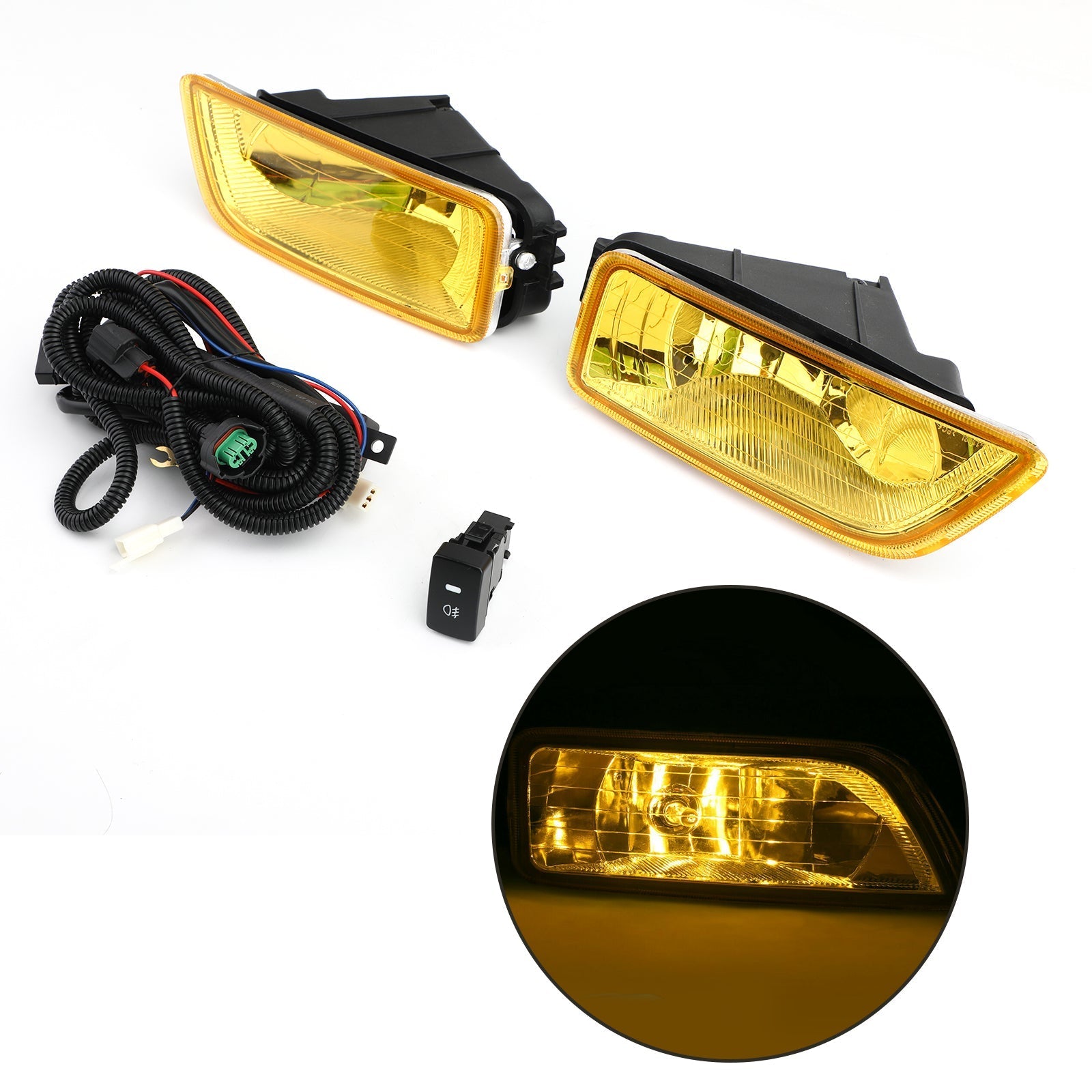 Mistlampen met gele lens + schakelaar voor Honda Accord 2003-2007 / Acura TL 2004-2008 Generiek