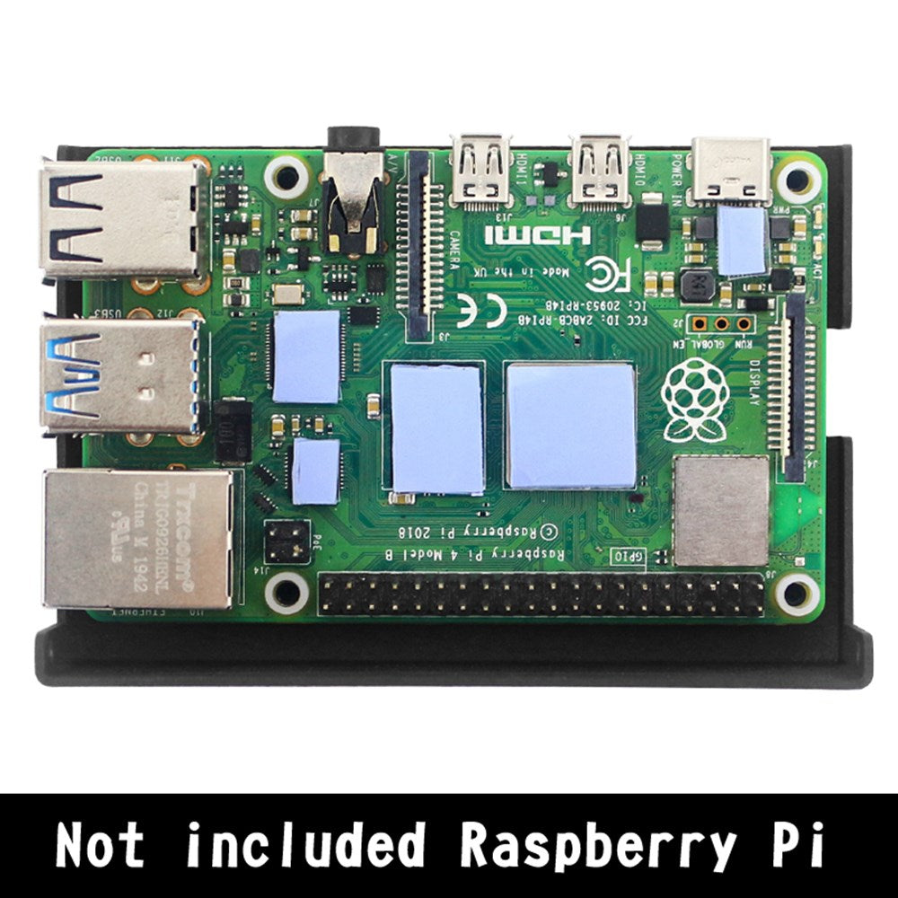 Ohišje iz aluminijeve zlitine s 3,5 -palčnim zaslonom + LCD zaslon za Raspberry Pi 4 Model B