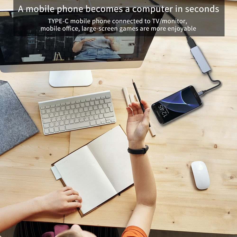 Adattatore dock HUB tipo C PD USB C USB 3.0 da 4 in 1 a HD per PC Mac Windows