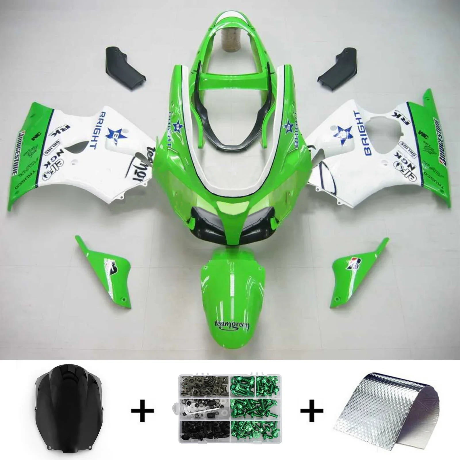 Zestaw owiewki Amotopart do Kawasaki ZX6R 636 2000-2002 ZZR600 2005-2008
