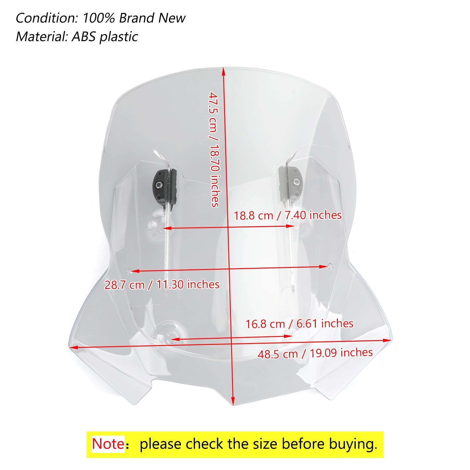 Verstelbare ABS-motorfiets voorruit voor BMW F750GS/F850GS 2018-2019 Generiek