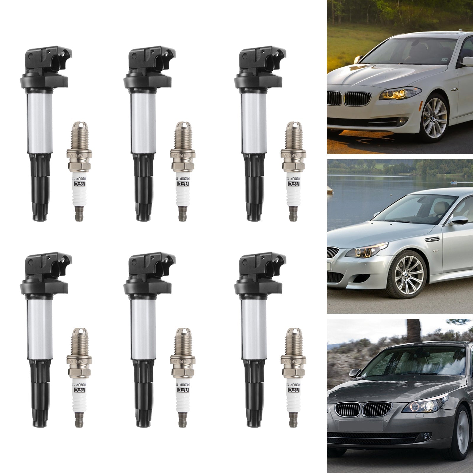 BMW 325 335 525 530i X5 Z4 2,5L 3,0L 6x sytytyspuola + sytytystulppa UF515 UF522