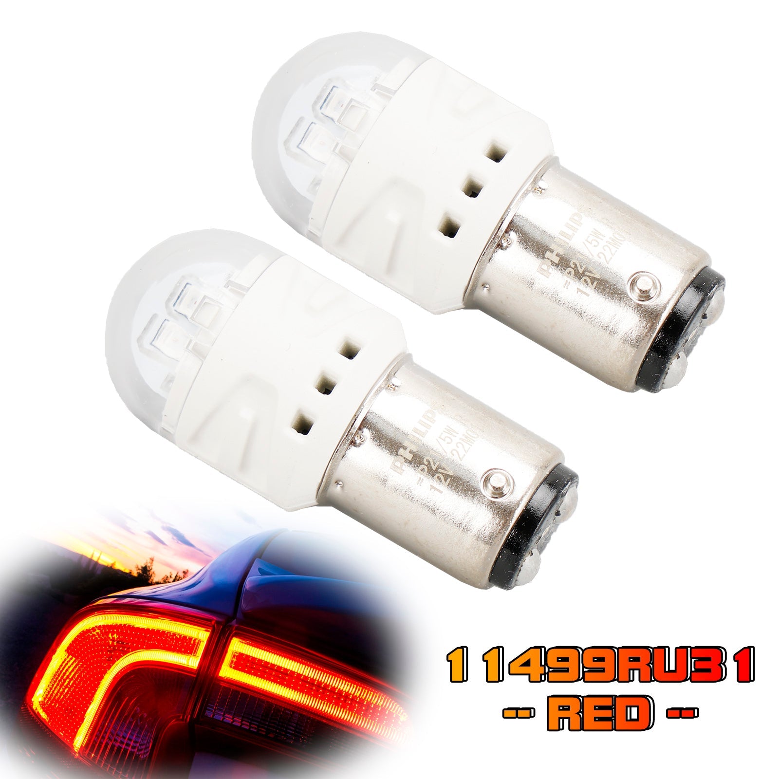 Para Philips 11499RU31B2 Ultinon Pro3100 LED-ROJO P21/5W BAY15d 12V