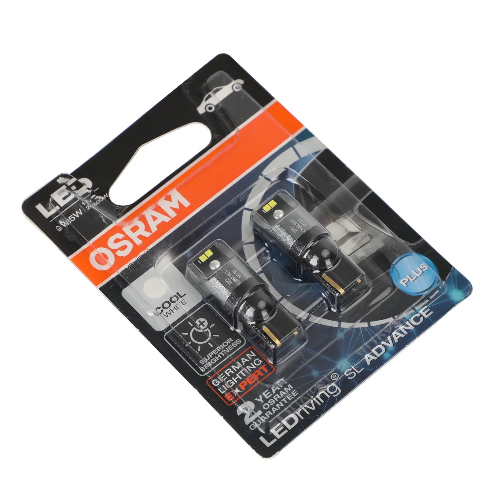 2x Pour OSRAM 2980CW Voiture Auxiliaire Ampoules LED W5W 12V1.5W W2.1x9.5d Générique