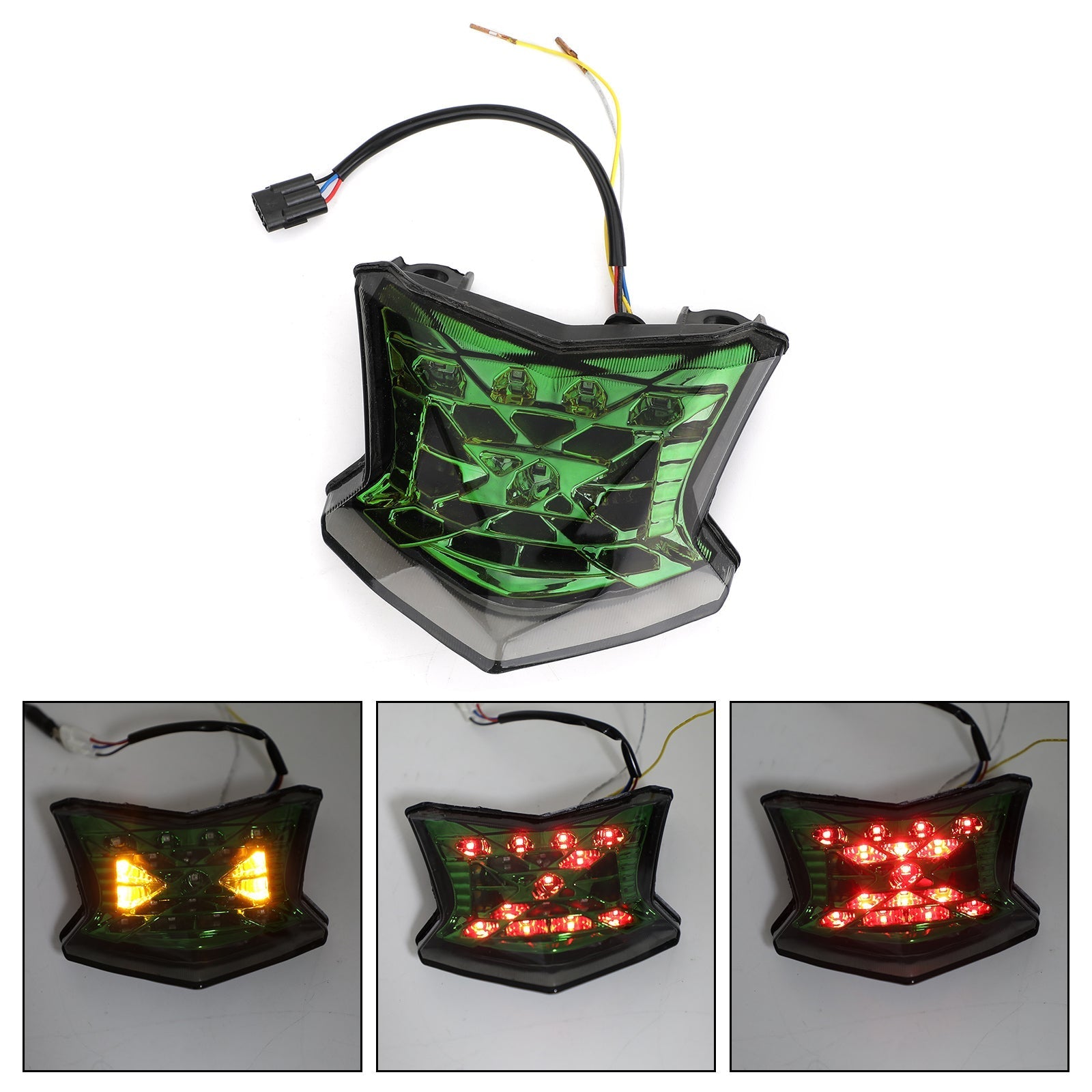 Clignotants de frein à LED feu arrière pour Kawasaki Z650 Ninja 650 Z900 17-19 argent générique