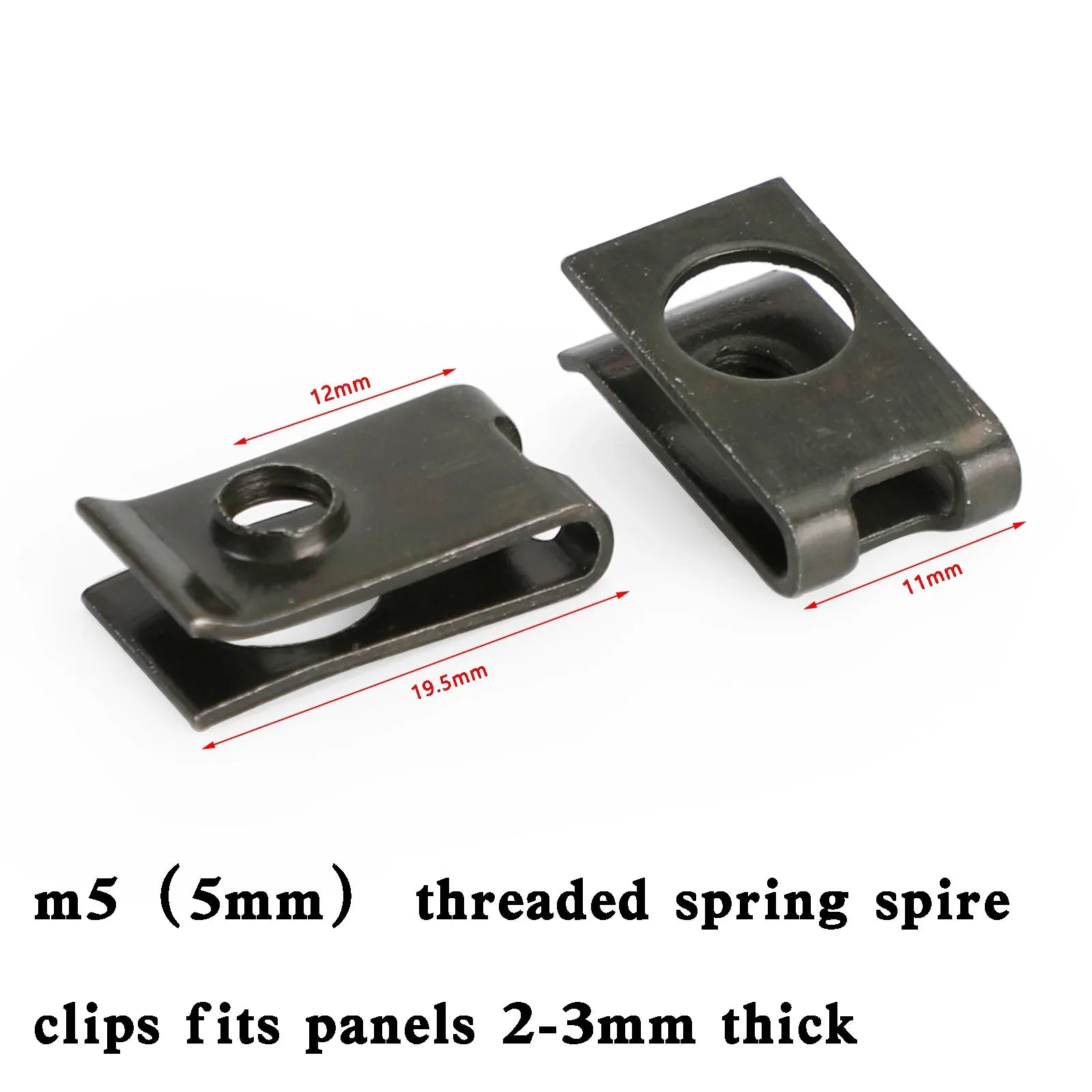 20x Piccole M5 5mm Clip a molla per carenatura moto Dadi a guglia di velocità Clip Dado a U Generico
