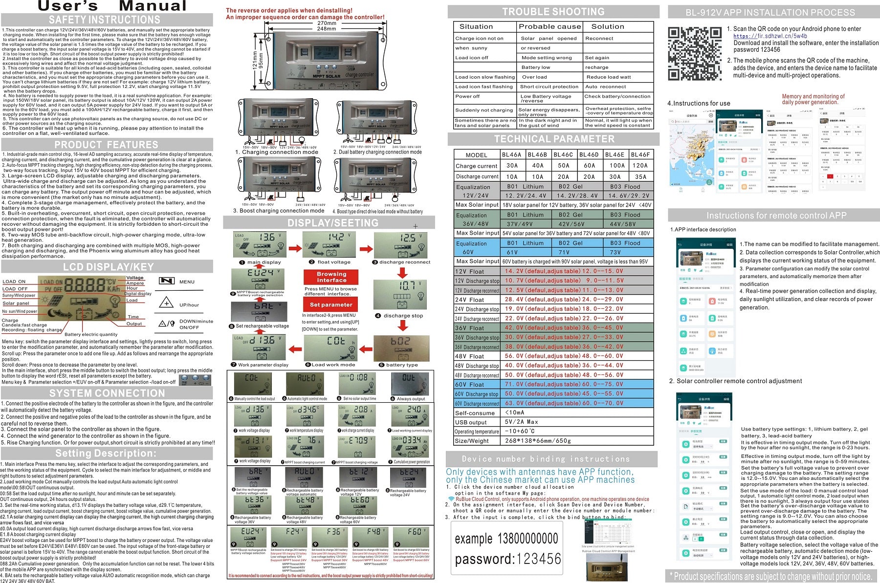 12V/24V/36V/48V/60V 60A MPPT Wind Solar Hybride Laadregelaar paneel Dual USB