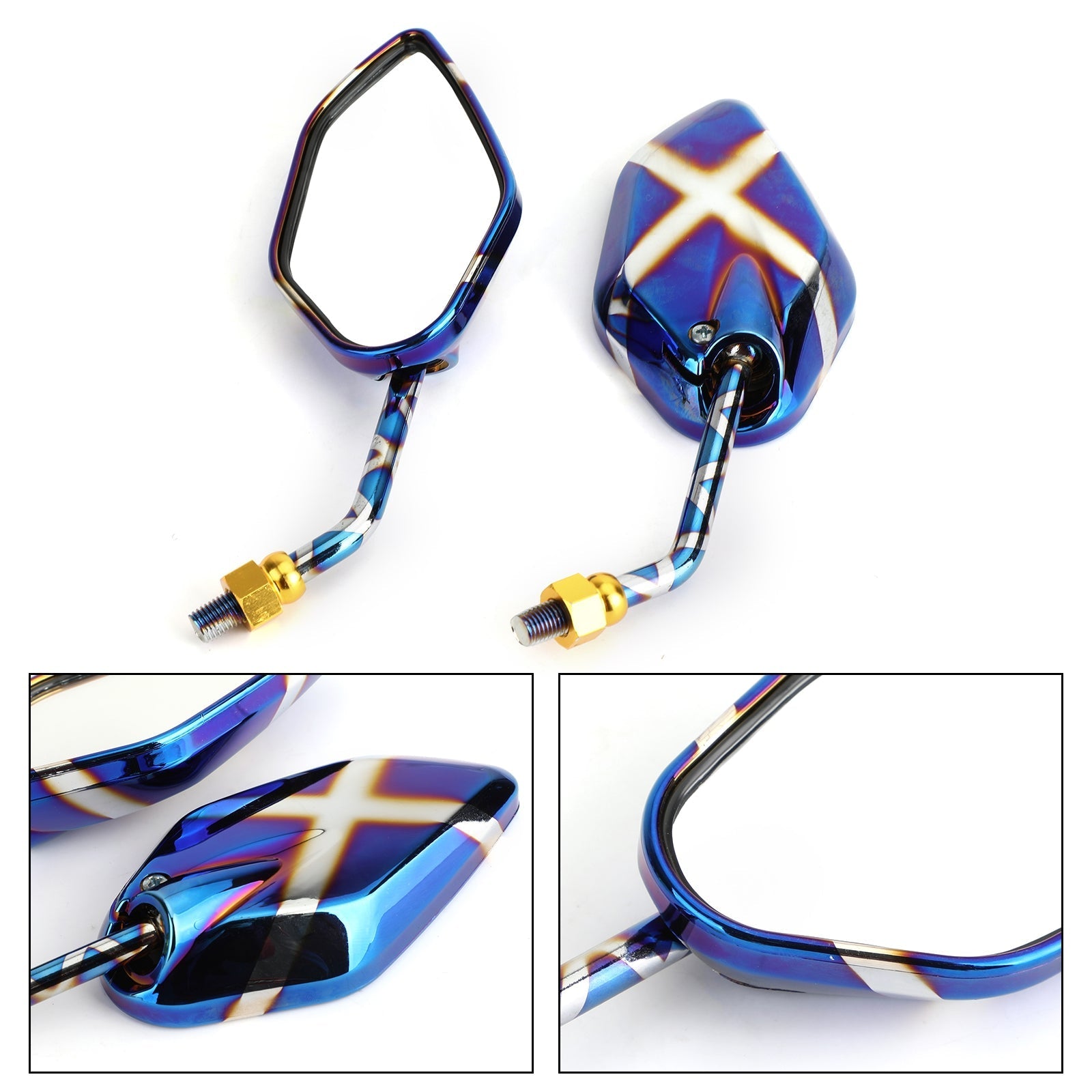 Zijspiegels 10 mm M10 voor motorfiets-scooter Cruiser Chopper Sportbike generiek