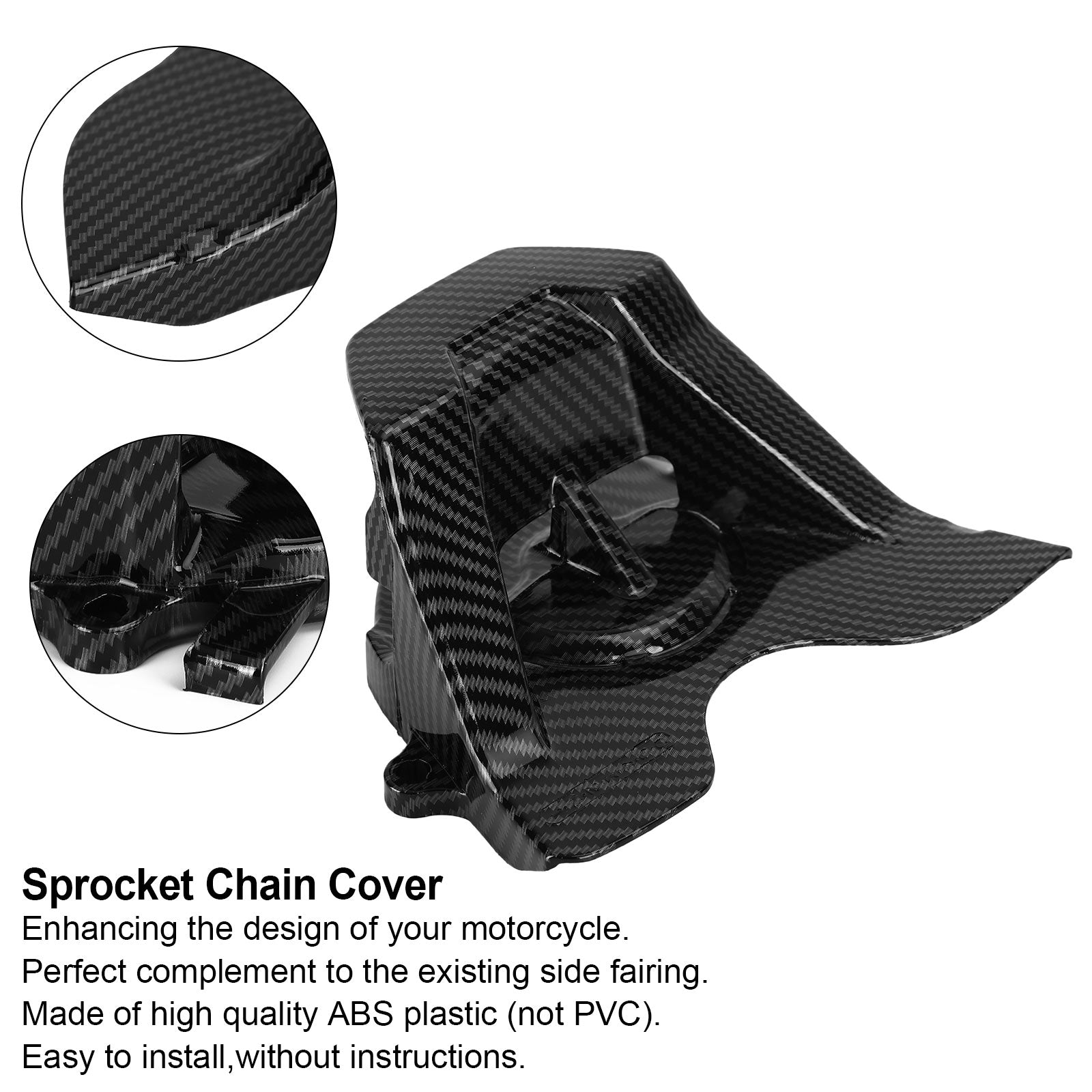 Protection de couverture de chaîne de pignon avant en carbone pour Honda CBR650R CB650R 2019-2021 générique