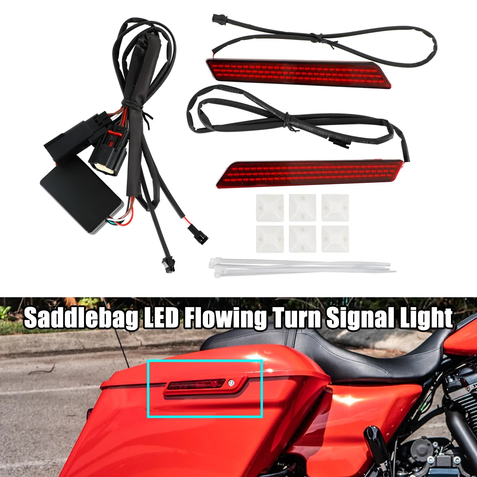 Touring Glide Road Glide 2014-2022 Sacoche de selle LED Clignotant fluide
