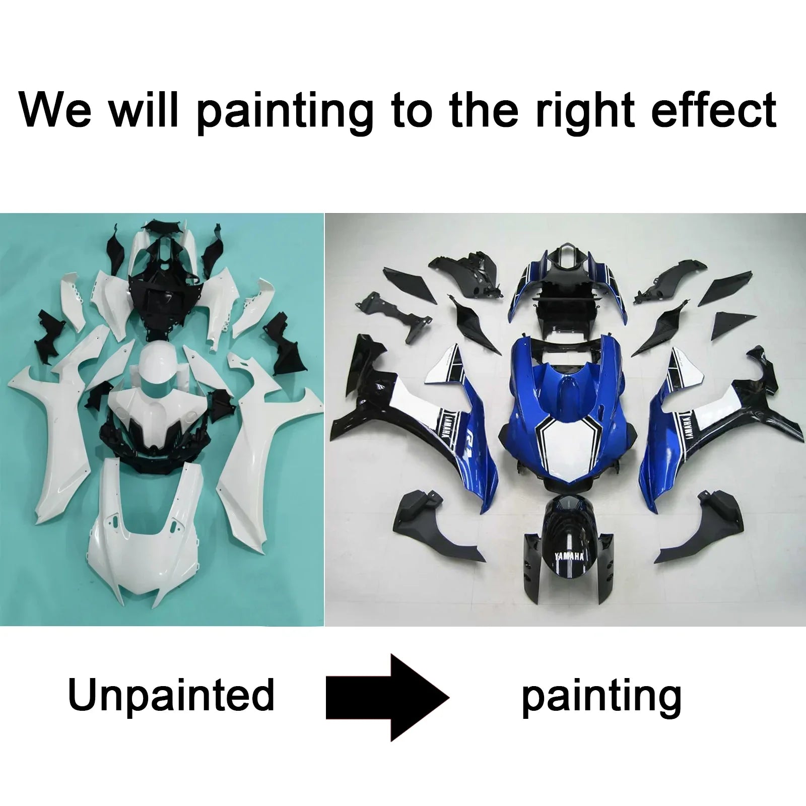 Amotopart Yamaha YZF R1 2020-2023 ABS muovinen korin suojasarja