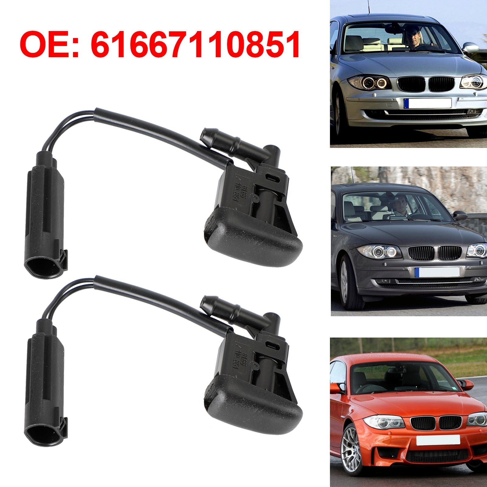 BMW E88 X3 E83 X5 E53 61667110851 2X Podgrzewana dysza wycieraczki