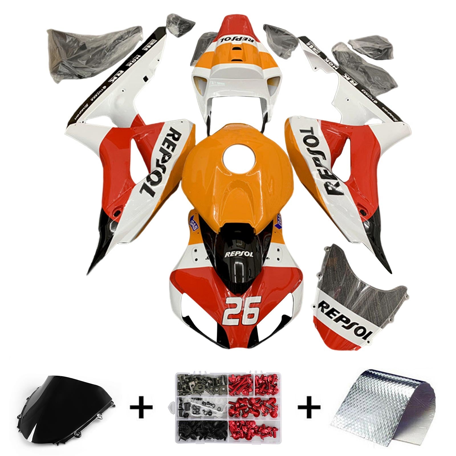 Amotopart Honda CBR1000RR 2006-2007 ABS muovinen korin suojasarja