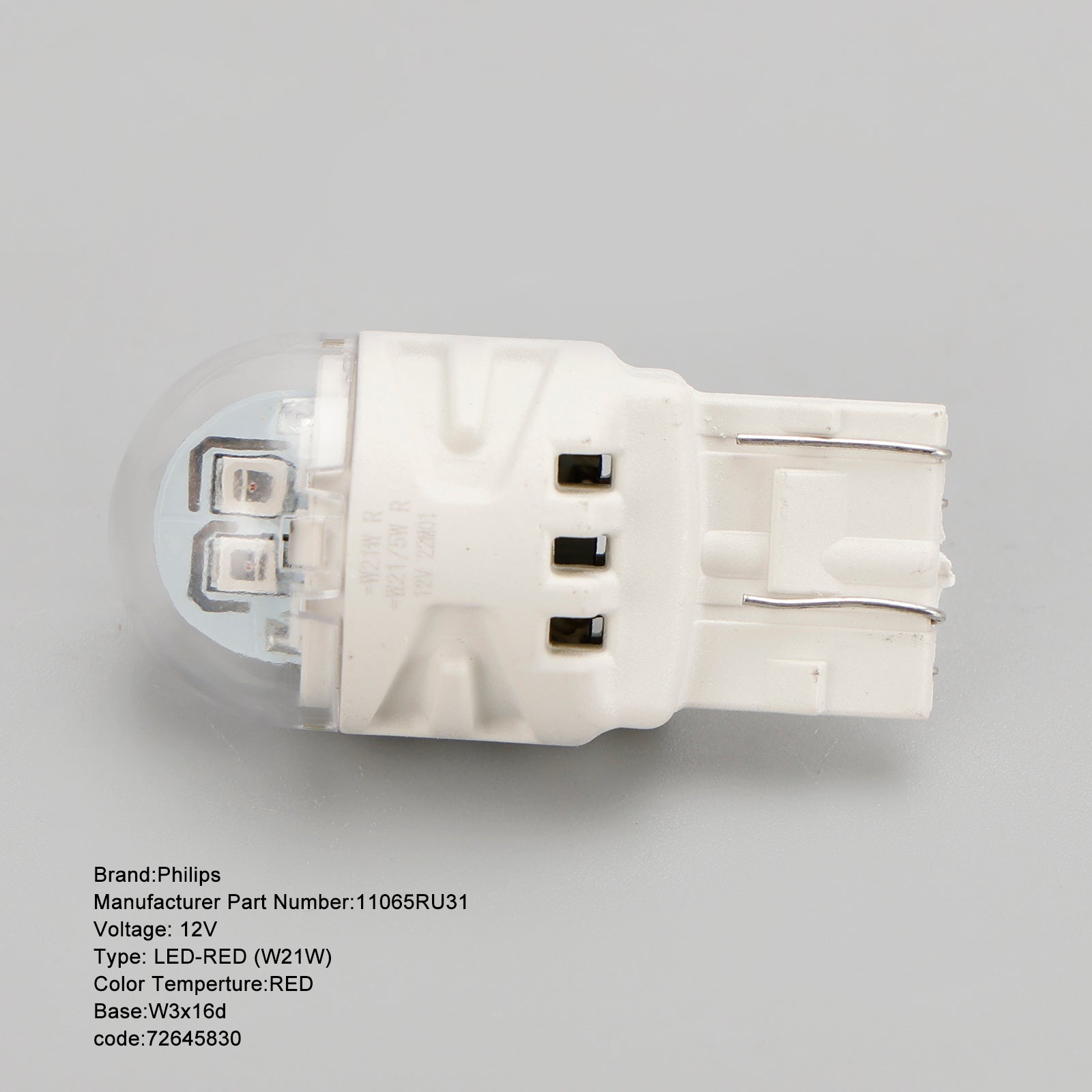 Mallille Philips 11065RU31B2 Ultinon Pro3100 LED-RED W21W W3x16d 12V