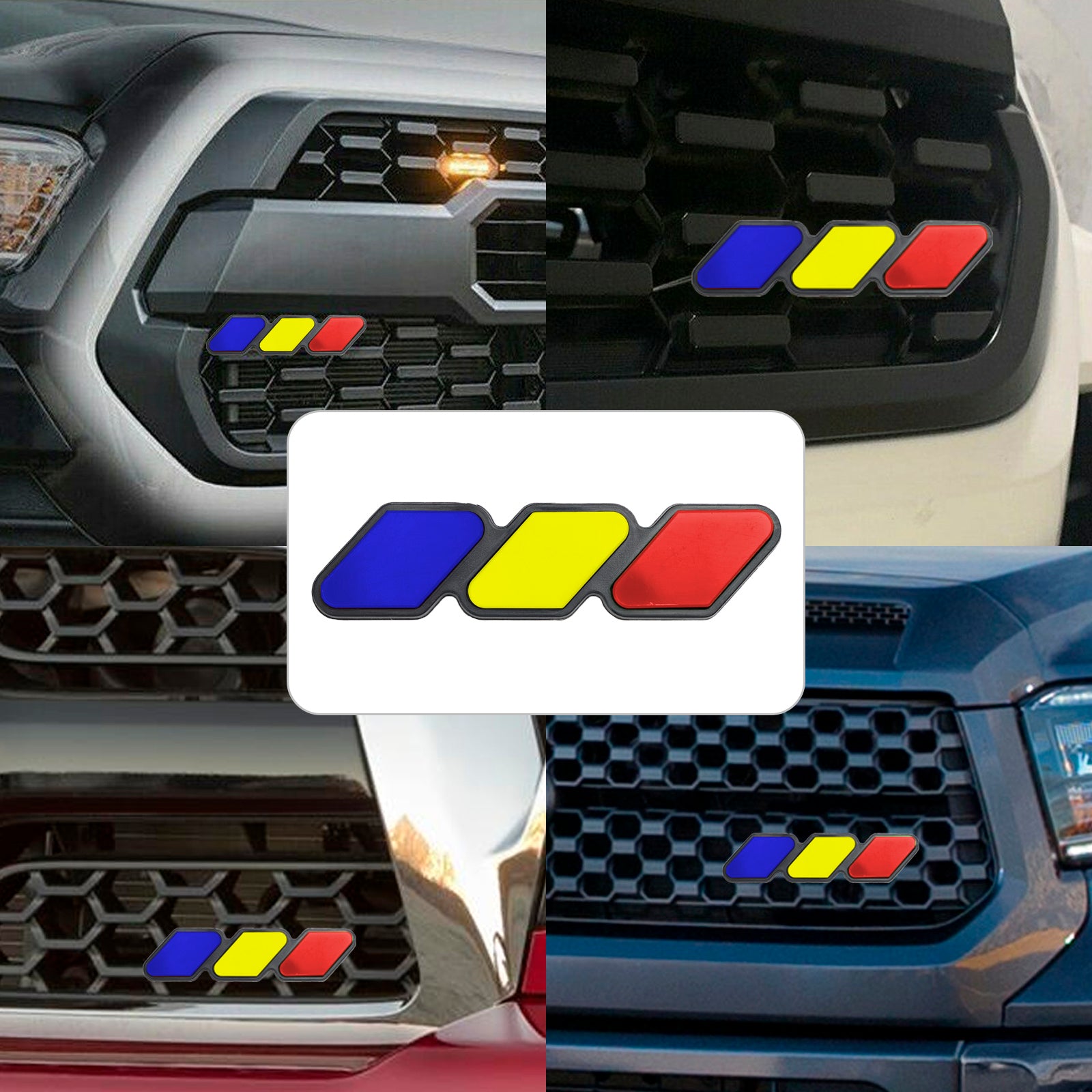 Tricolor Grille Badge, auto -embleem, accessoires voor Toyota Tacoma Trda Tura RAV4
