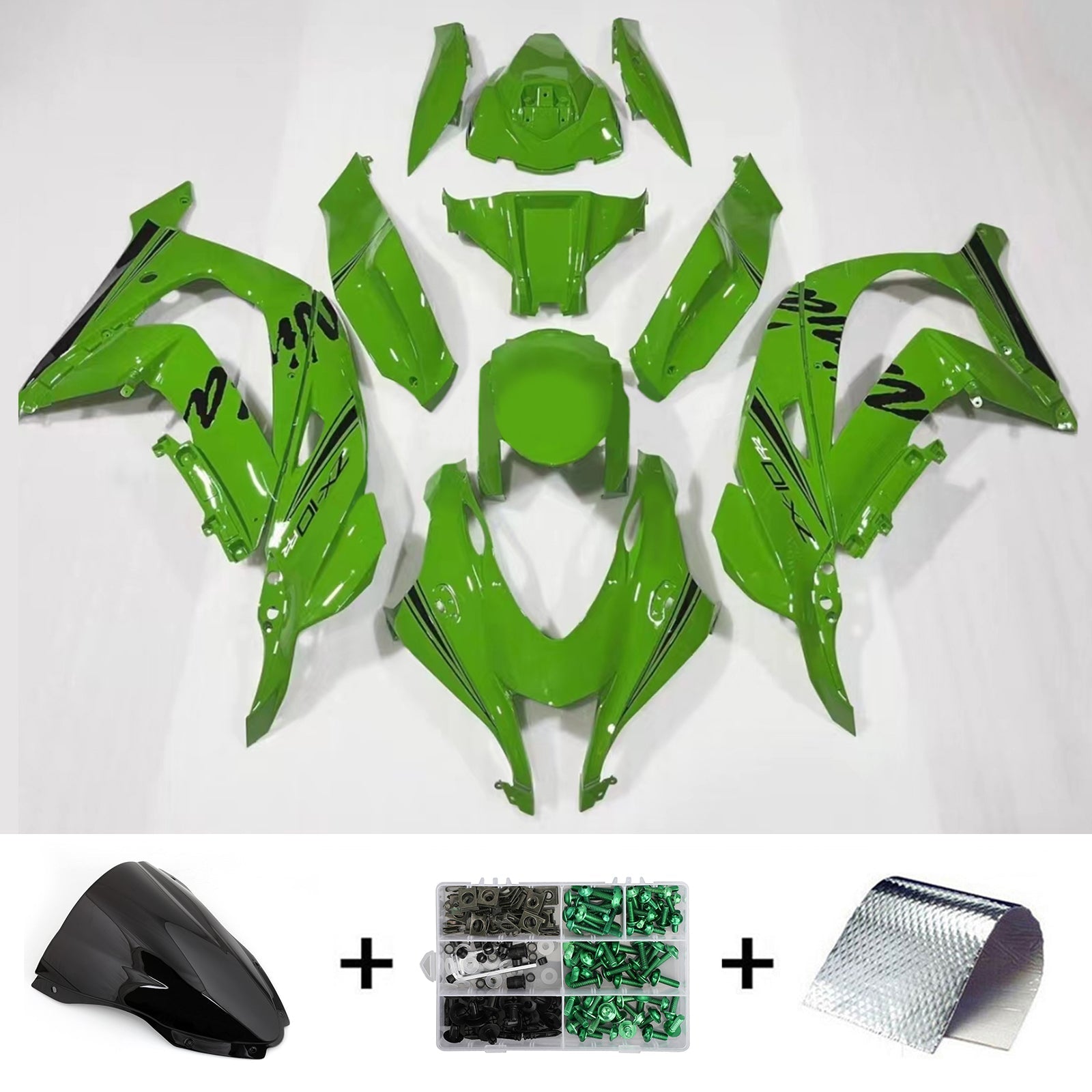 Amotopart Kawasaki ZX10R 2016-2020 Kit Carénage Carrosserie Plastique ABS