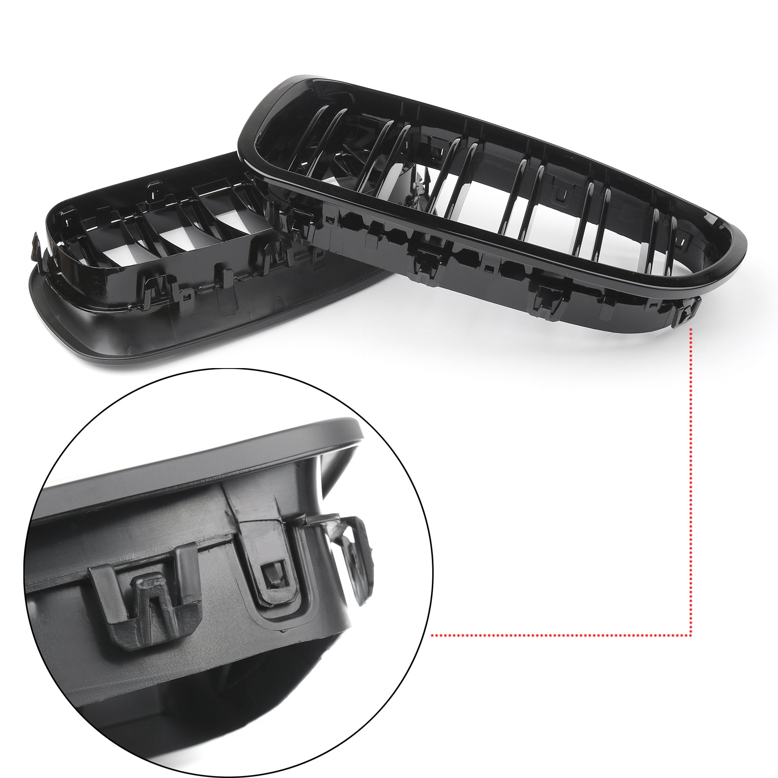 Griglia per cofano anteriore a doppia linea nera lucida per BMW F10 F18 10-16