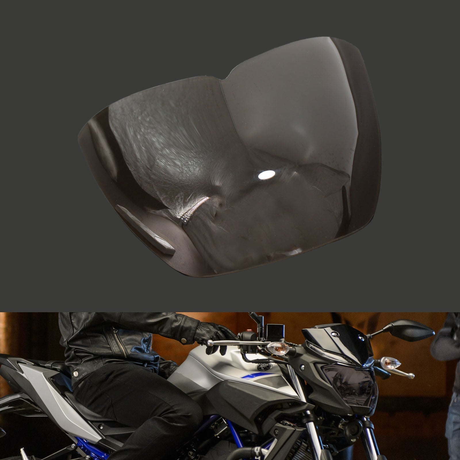 Yamaha MT-25 15-21 MT-03 15-19 Generic Smoke sopivan etuvalo-linssin suojelija, joka sopii Yamaha MT-25