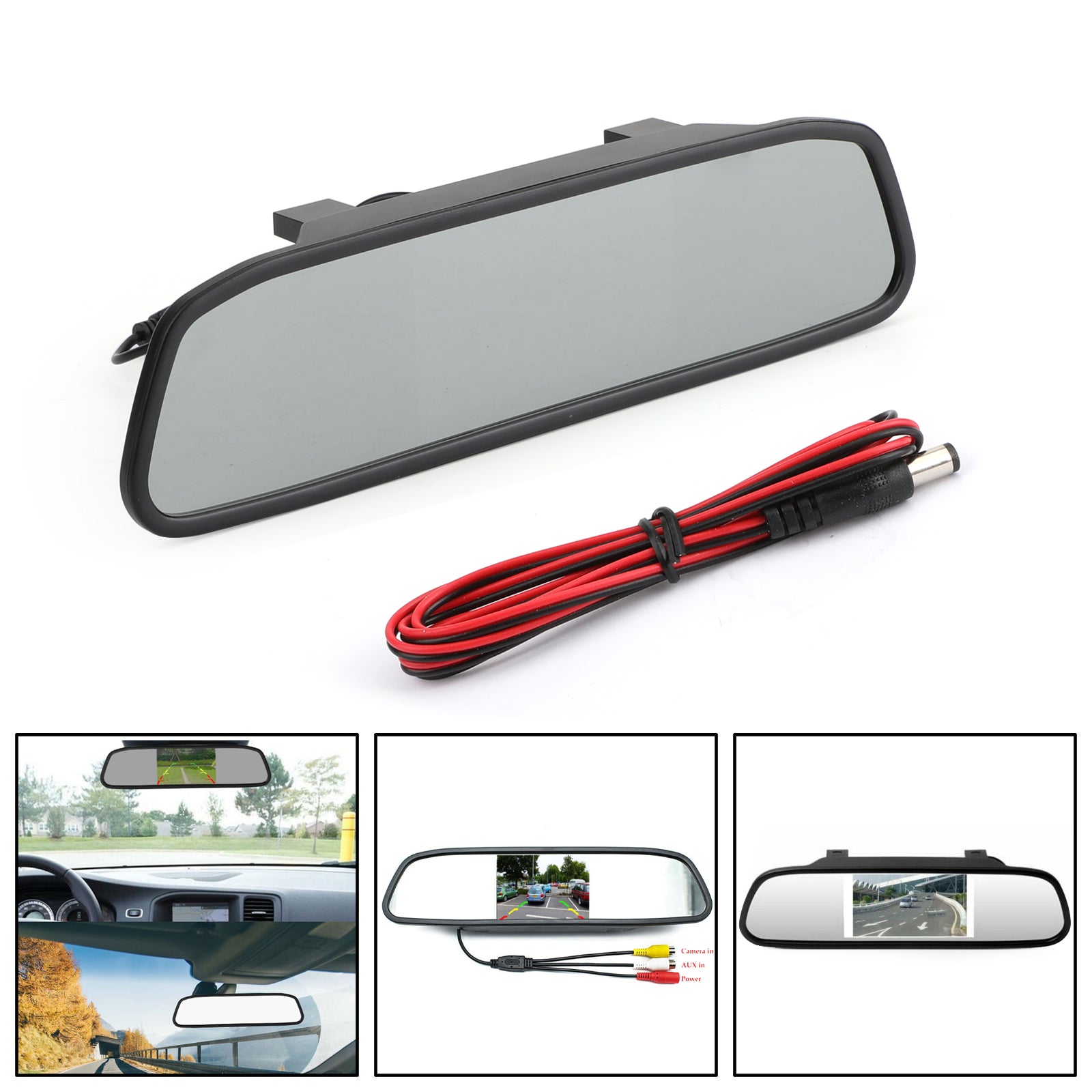 4,3 inch TFT NTSC PAL LCD-spiegel 4,3 inch automonitor nachtzicht parkeerhulp