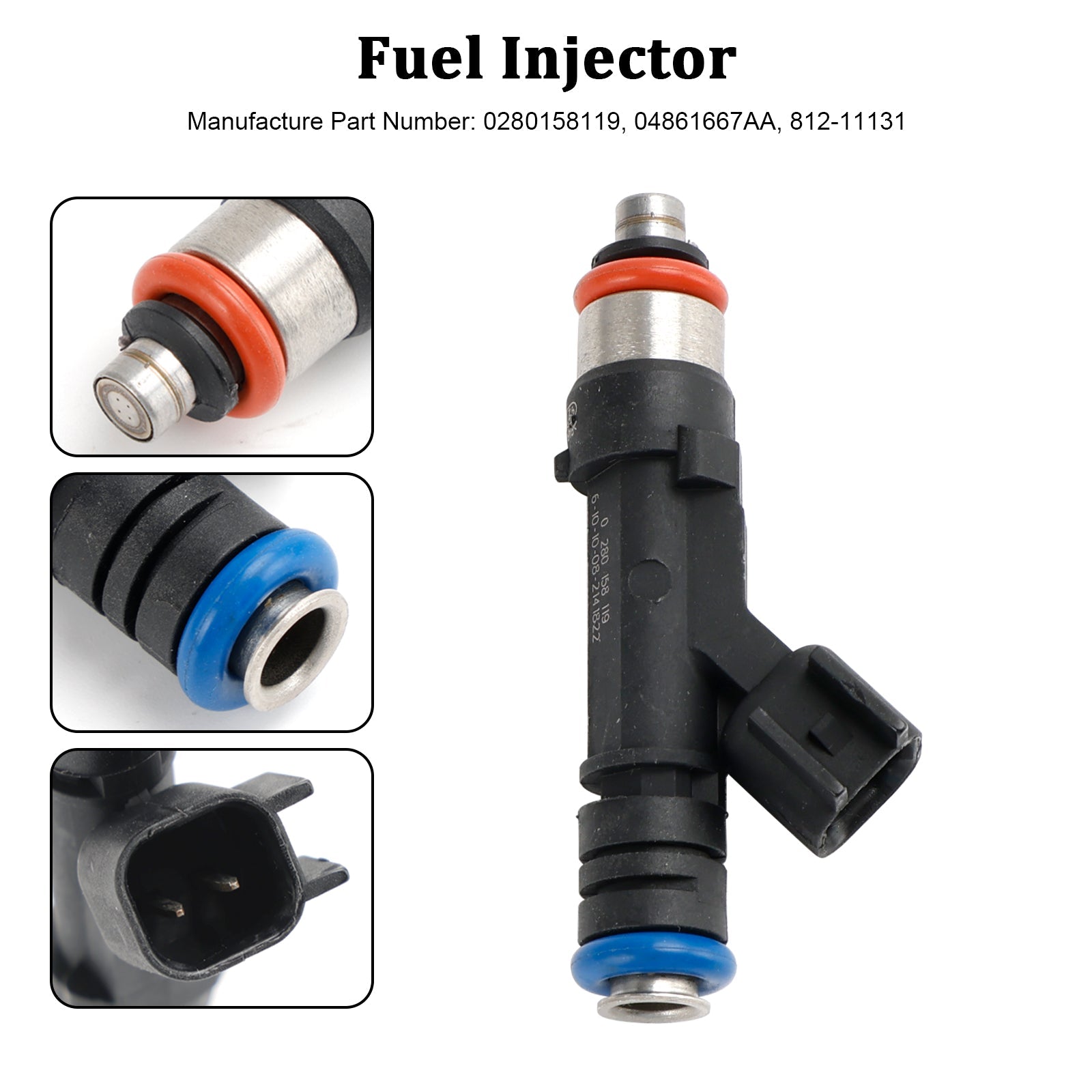 Injektor za gorivo 0280158119, 1 kos, za Jeep, Dodge Wrangler, Chrysler, 3,3 L