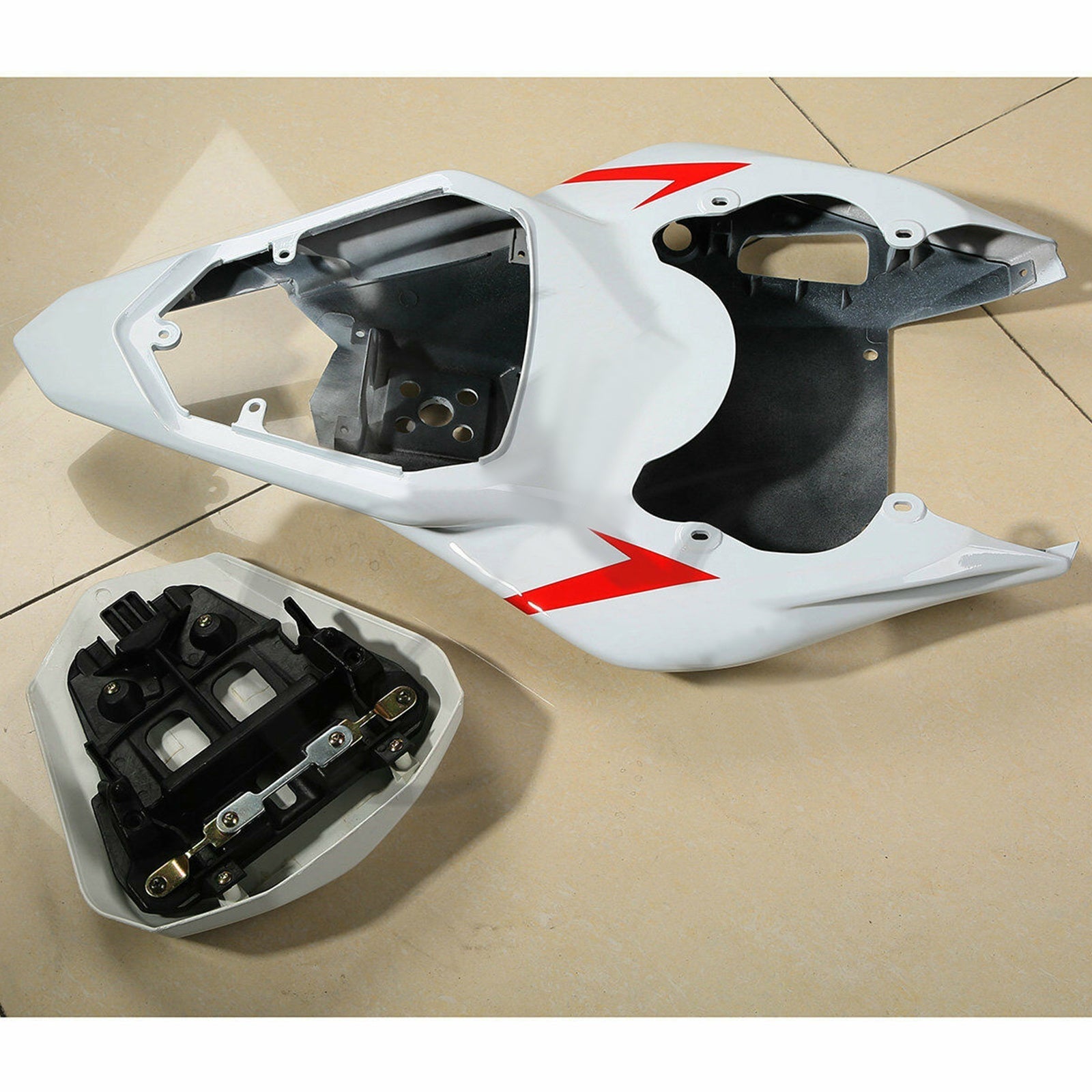 Amotopart Kit de carénage pour Yamaha YZF R6 YZF-R6 2006-2007 Rouge Blanc Générique