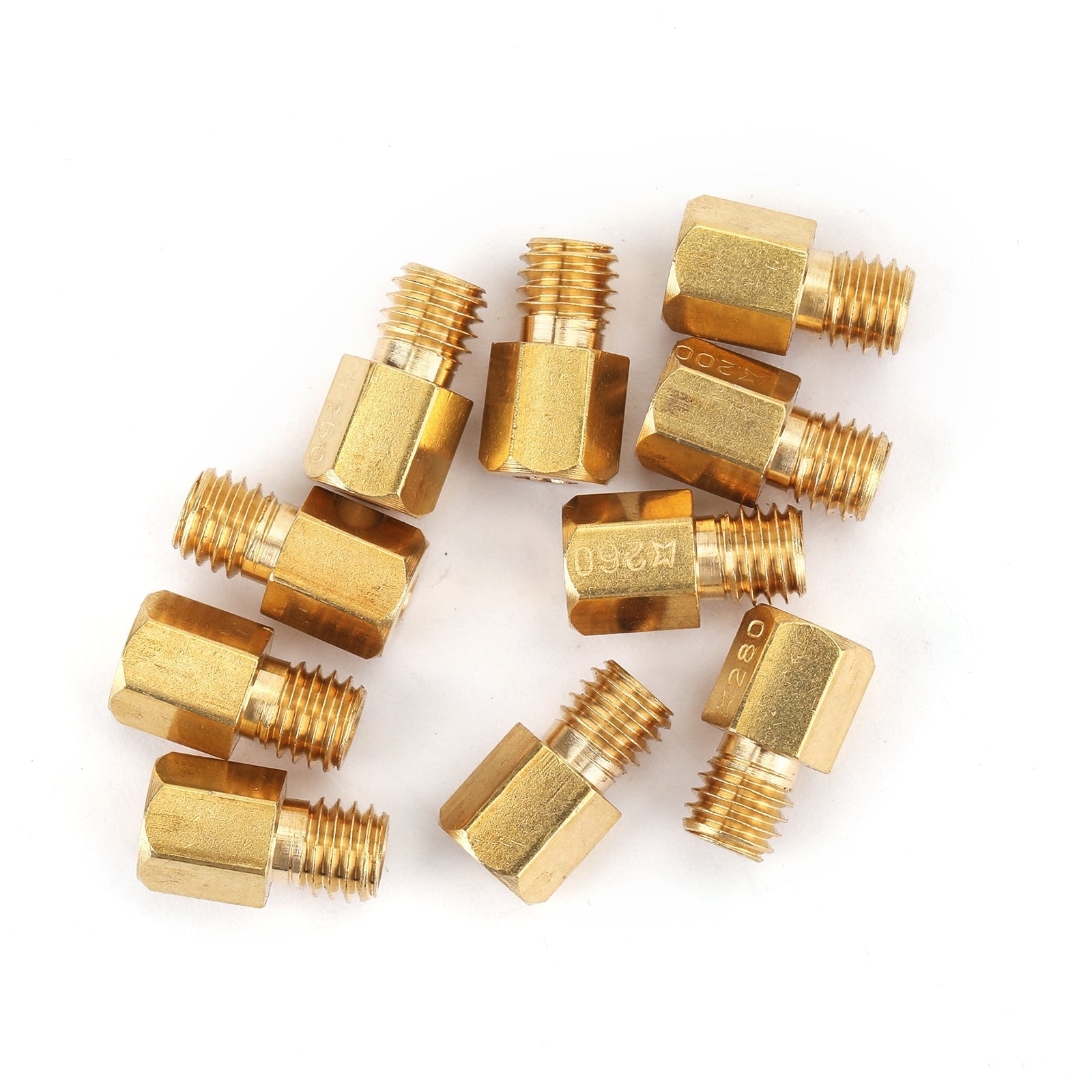 10 szt. Dysze główne typu sześciokątnego do gaźnika MIKUNI VM/TM/TMX 200-290 220 250 4/042 Generic